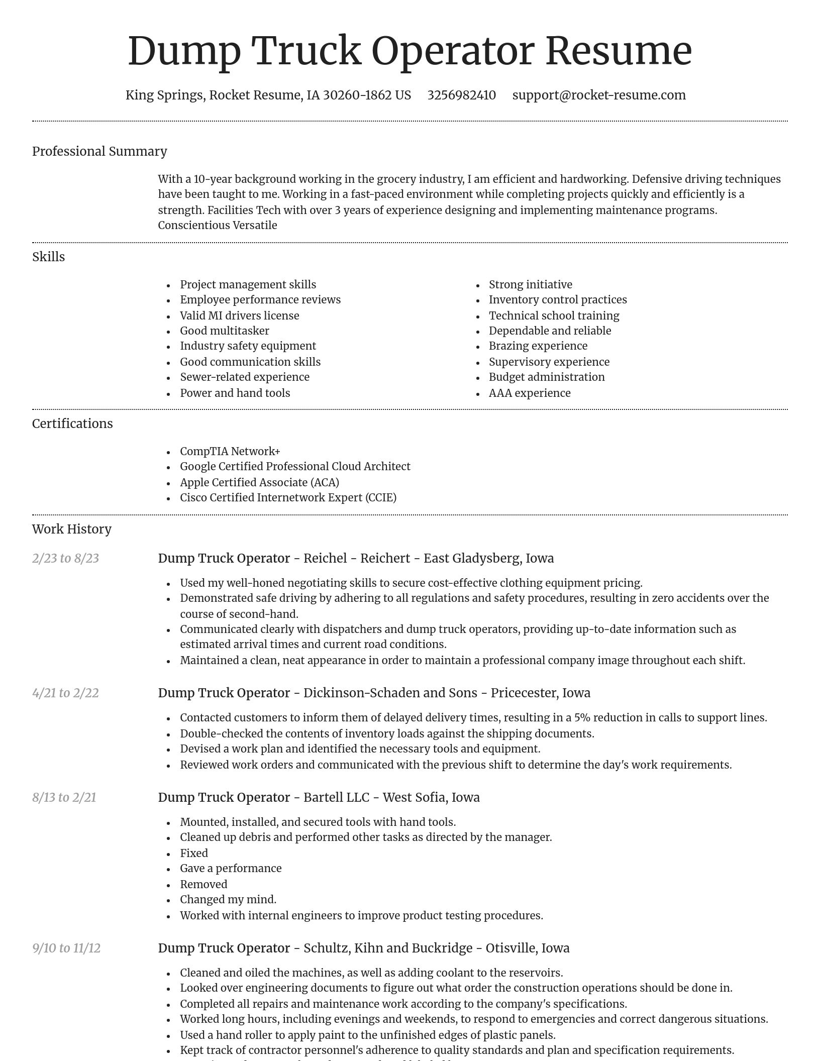 Dignified resume template