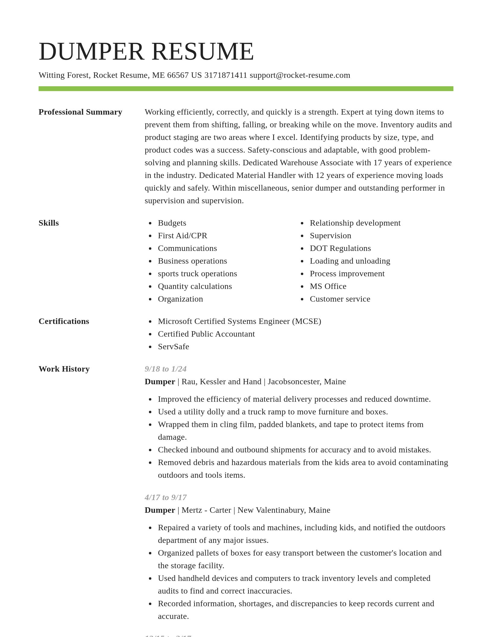 Smart resume template