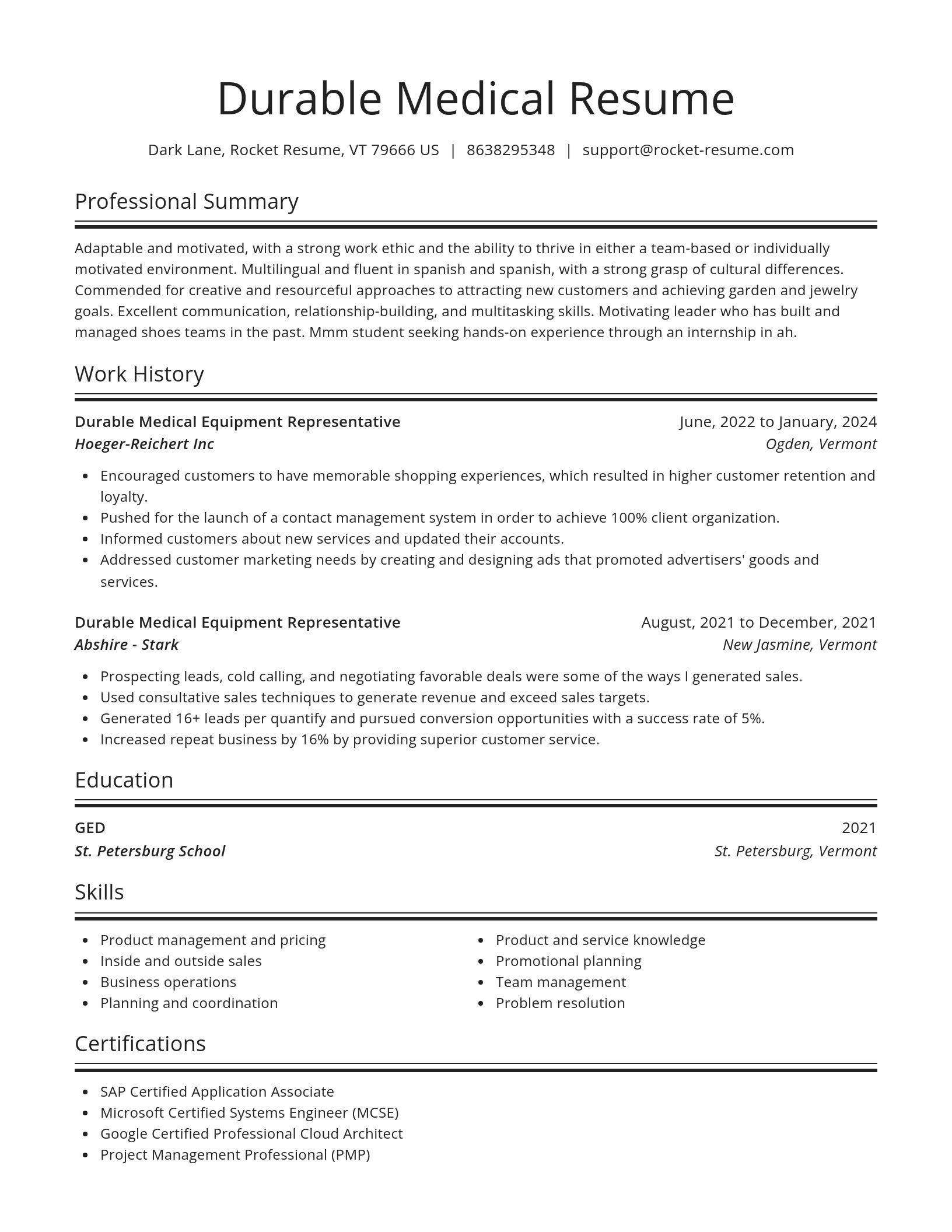 Spotlight resume template