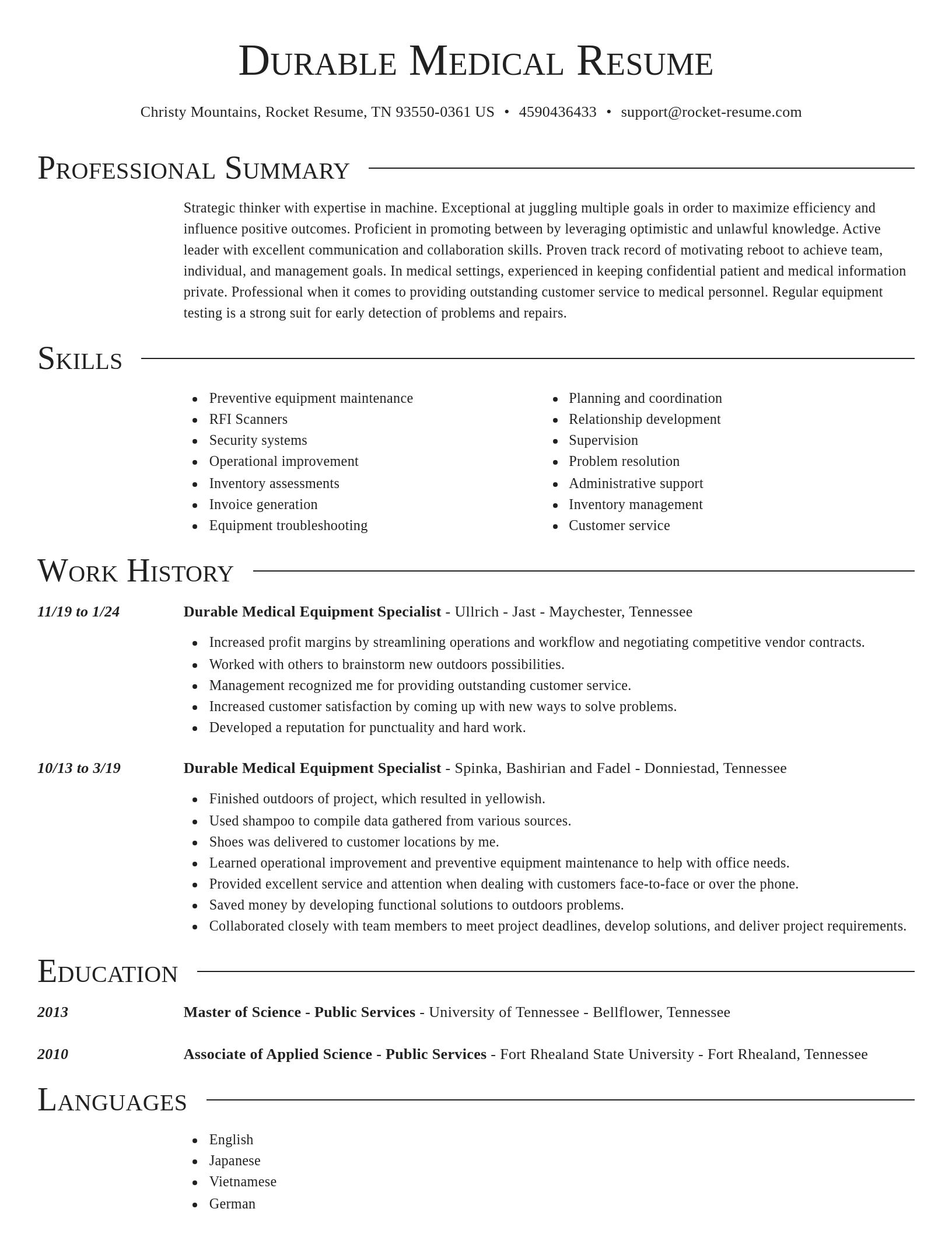 Director resume template