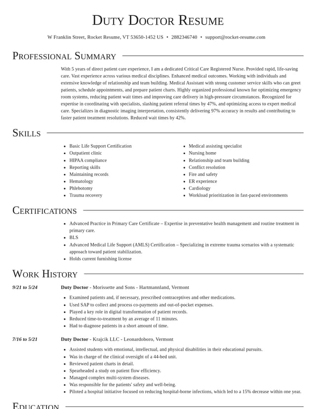Director resume template