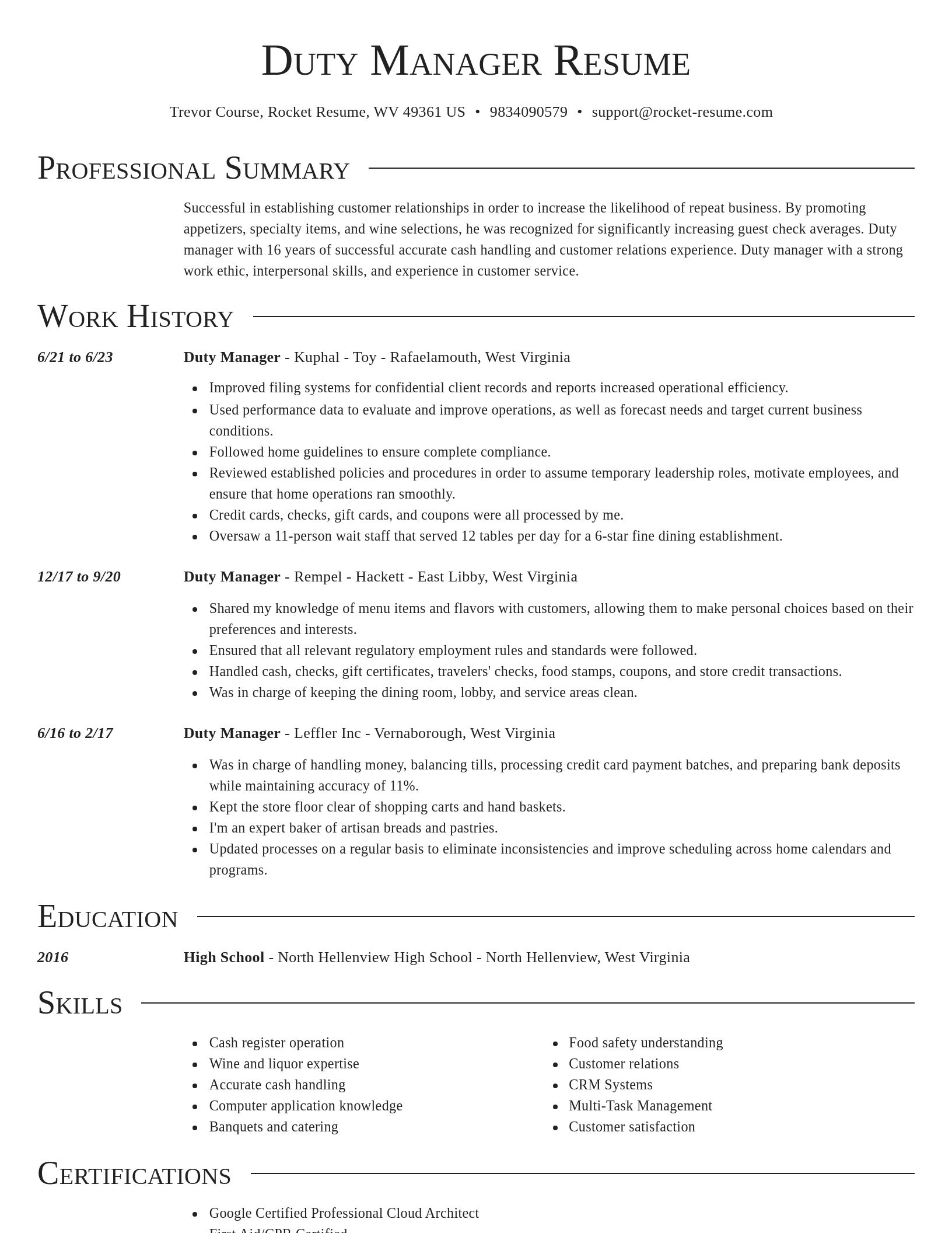 Director resume template