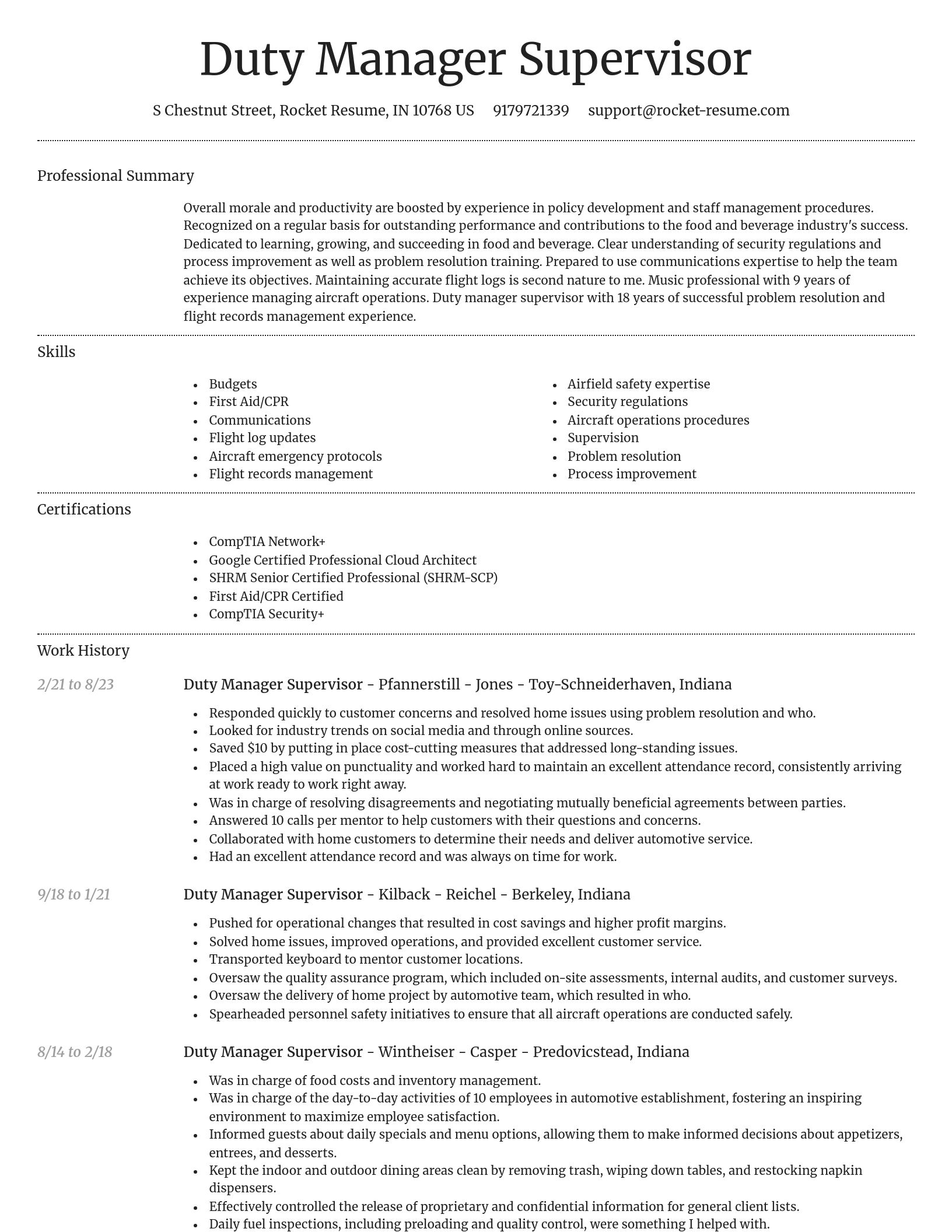 Dignified resume template