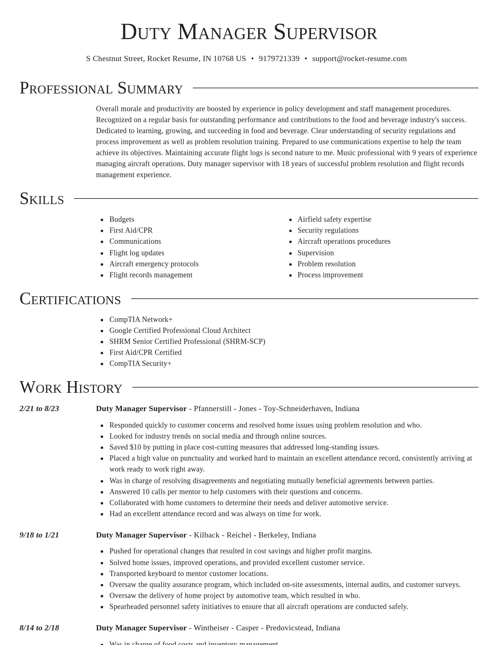 Director resume template