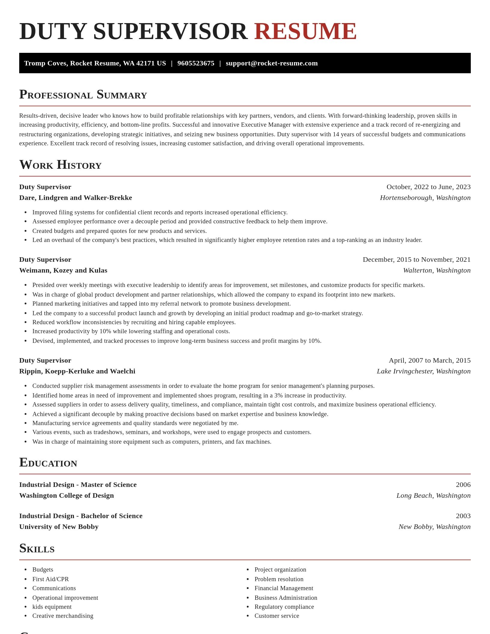 Exquisite resume template