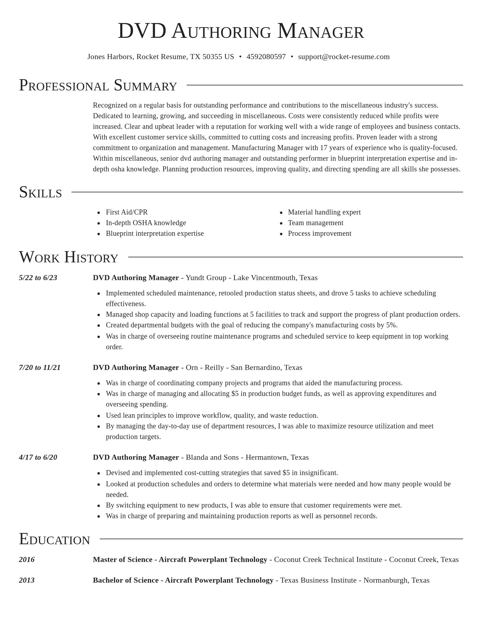 Director resume template