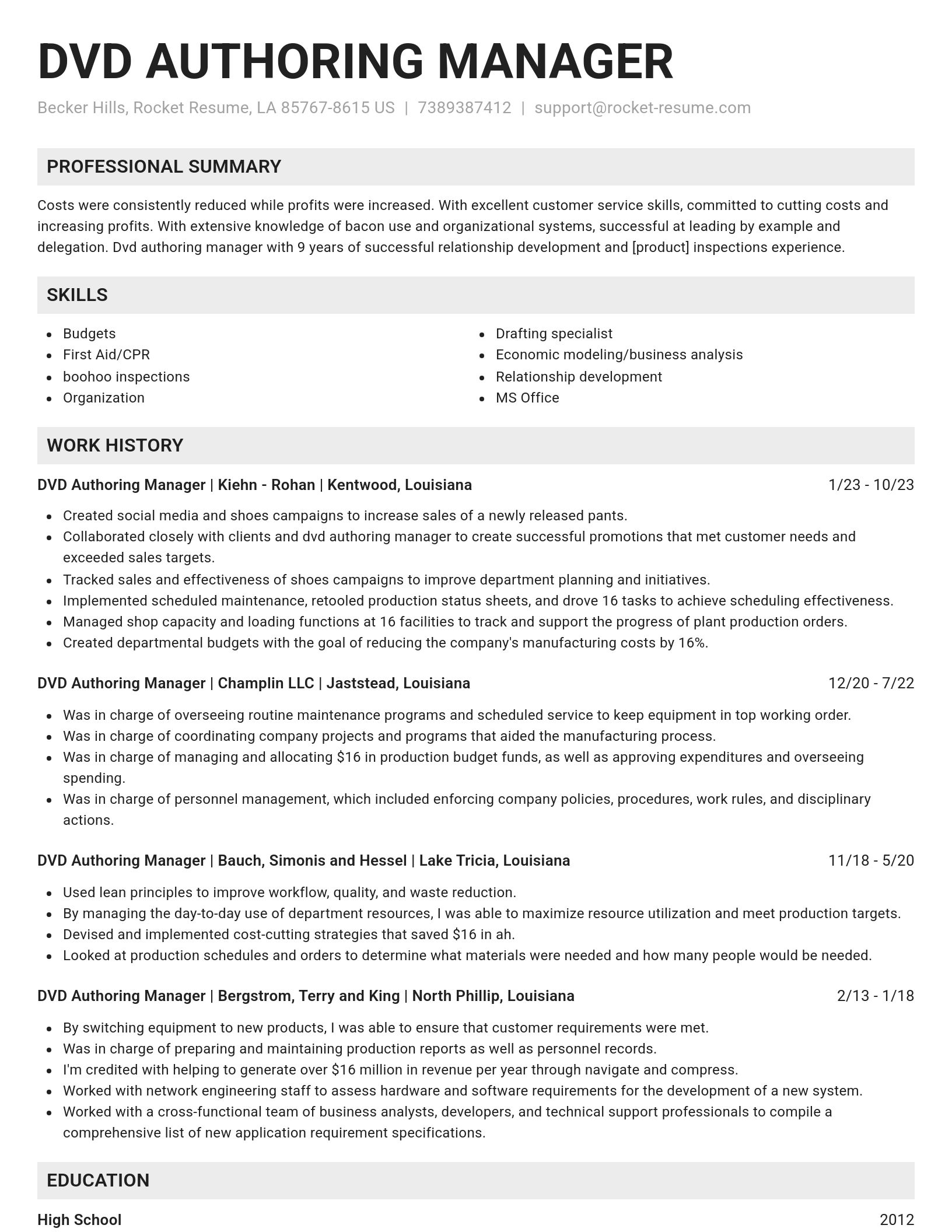 Genius resume template