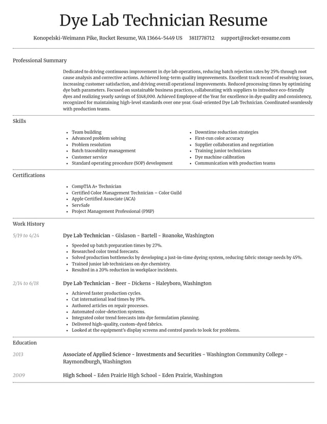 Dignified resume template
