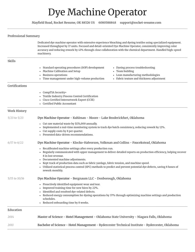 Dignified resume template