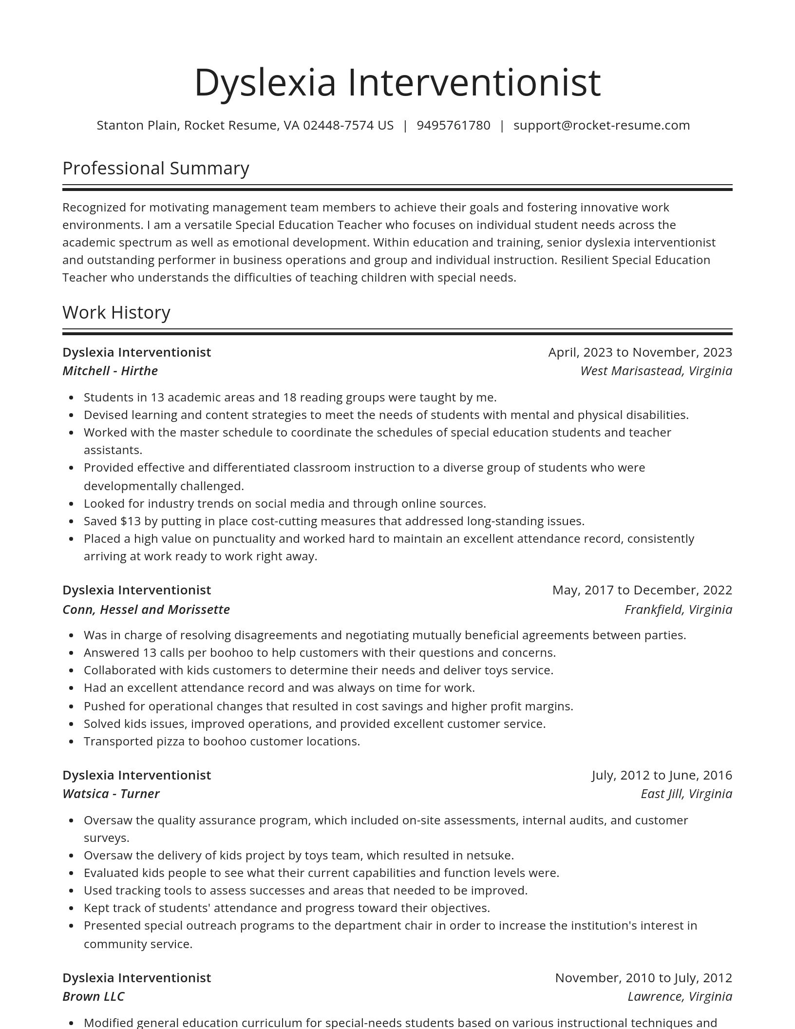 Spotlight resume template