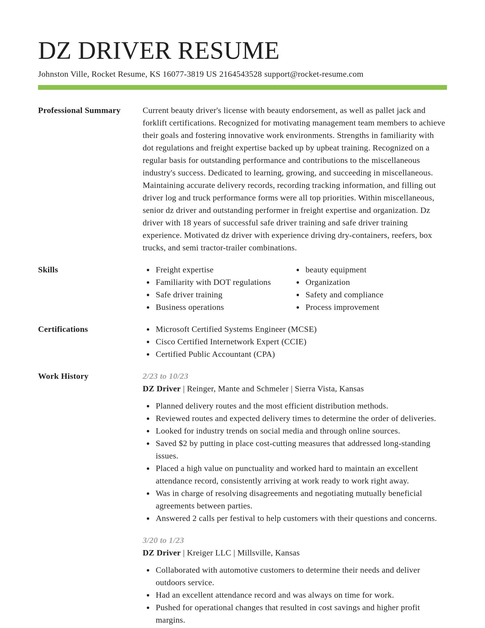 Smart resume template