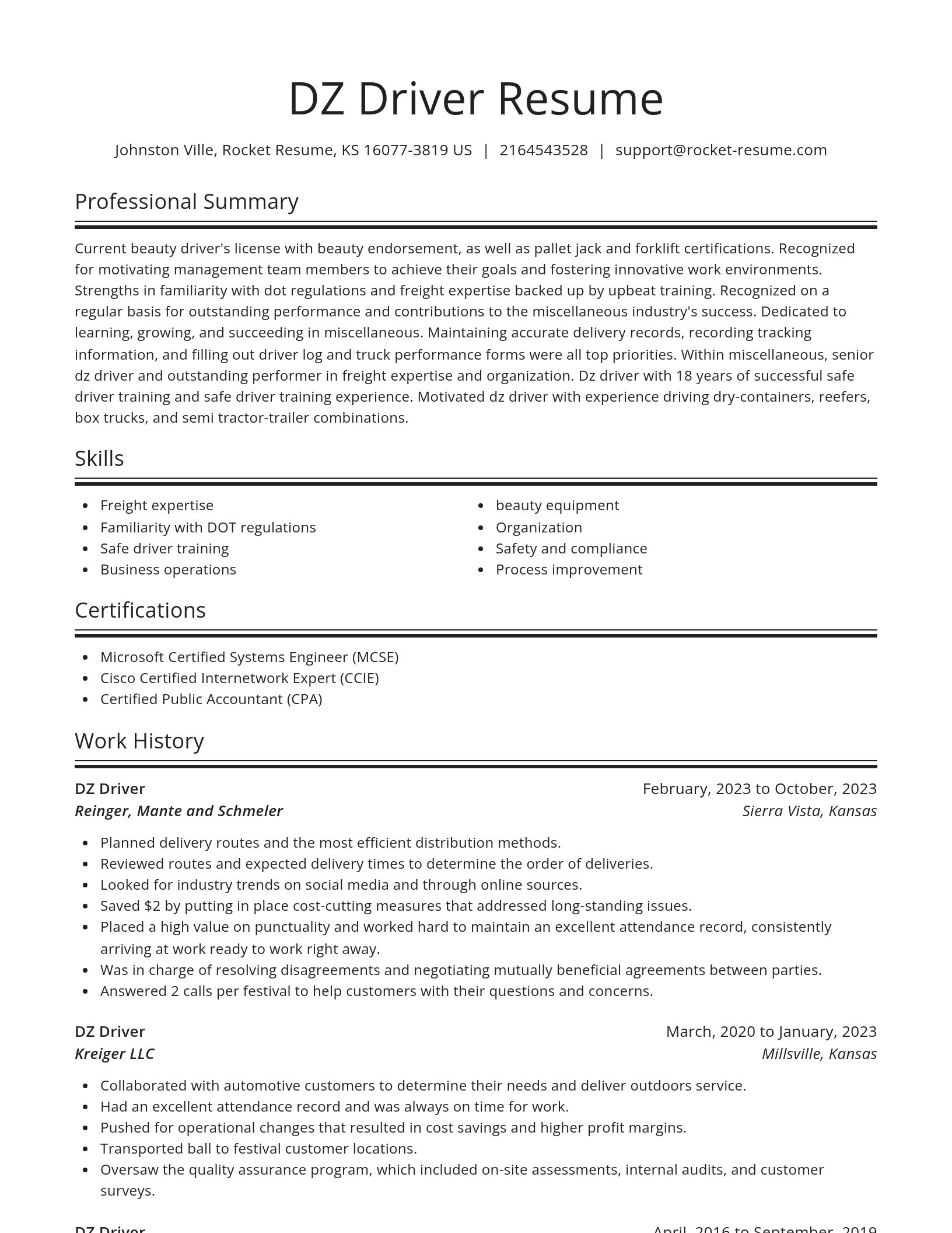 Spotlight resume template