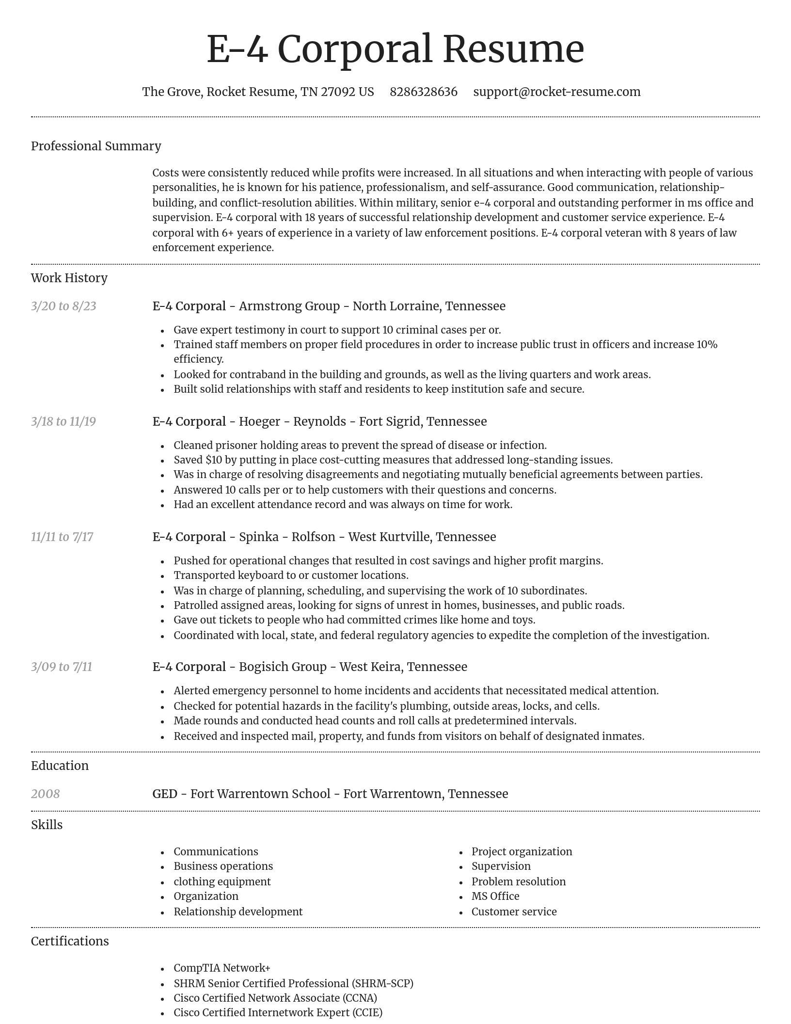 Dignified resume template