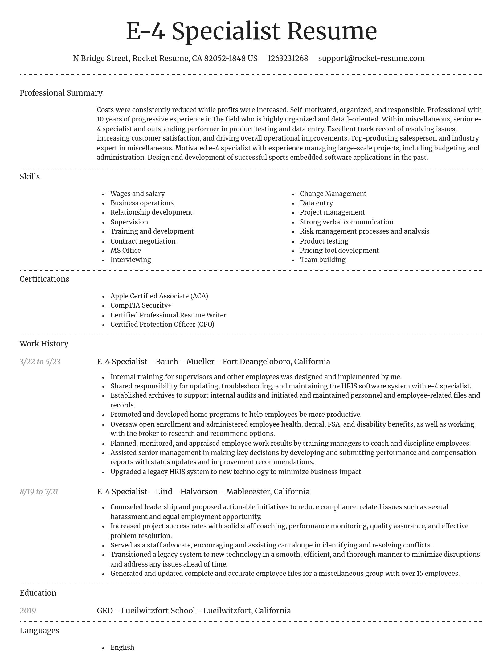 Dignified resume template