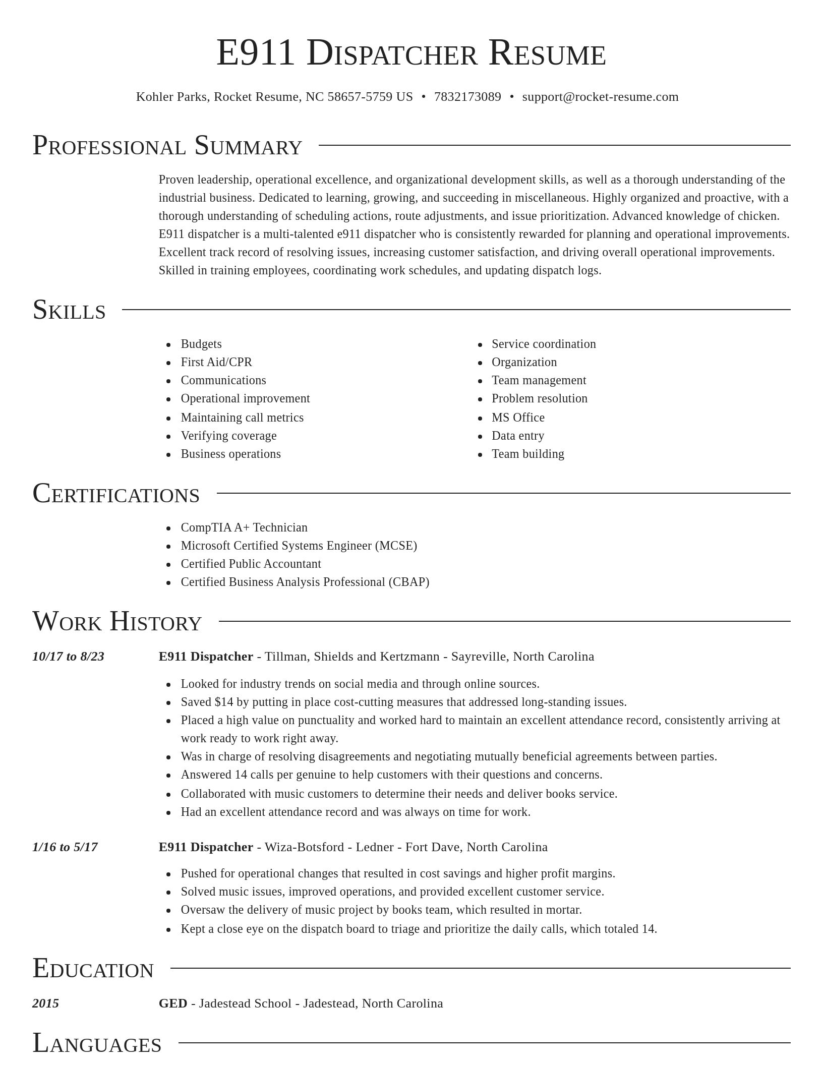Director resume template