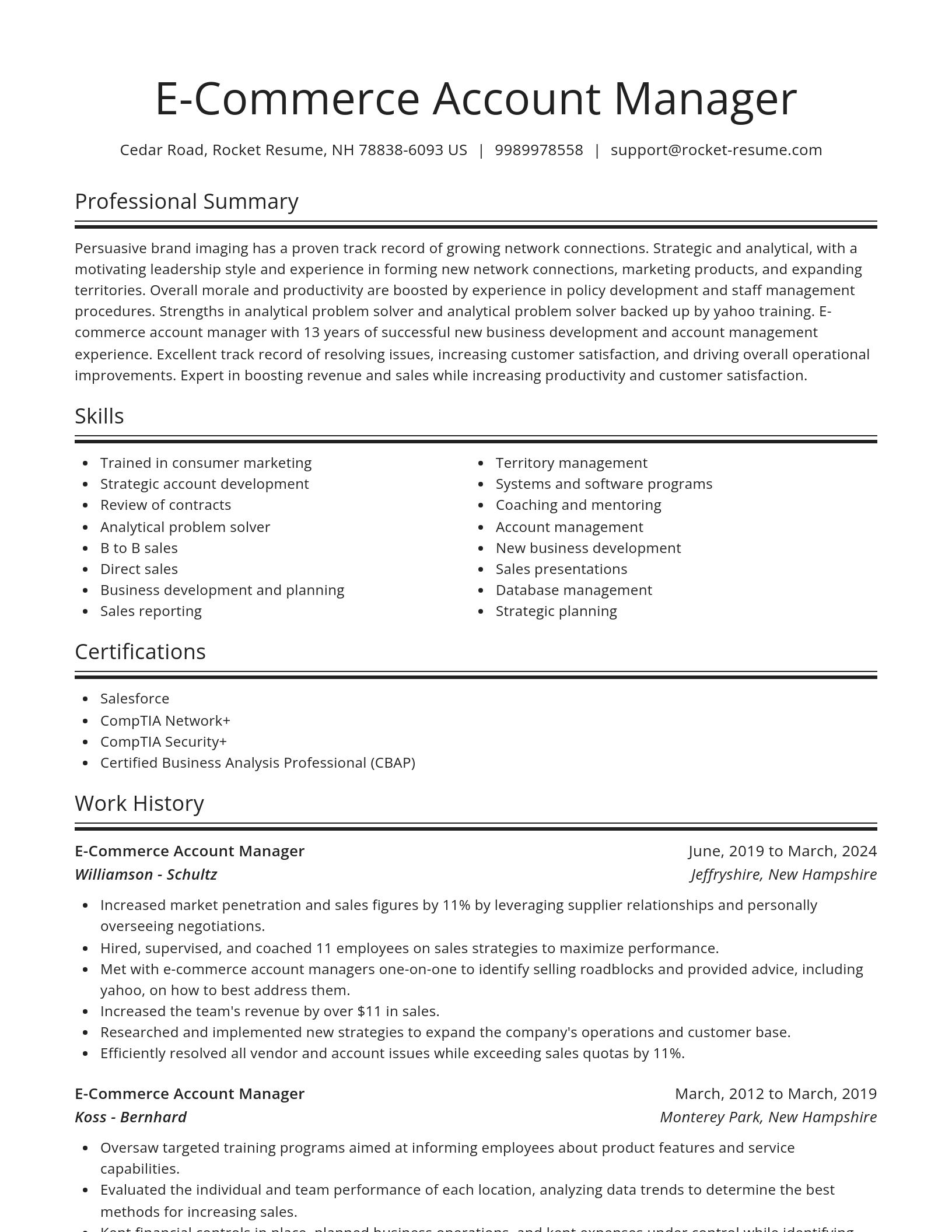 Spotlight resume template