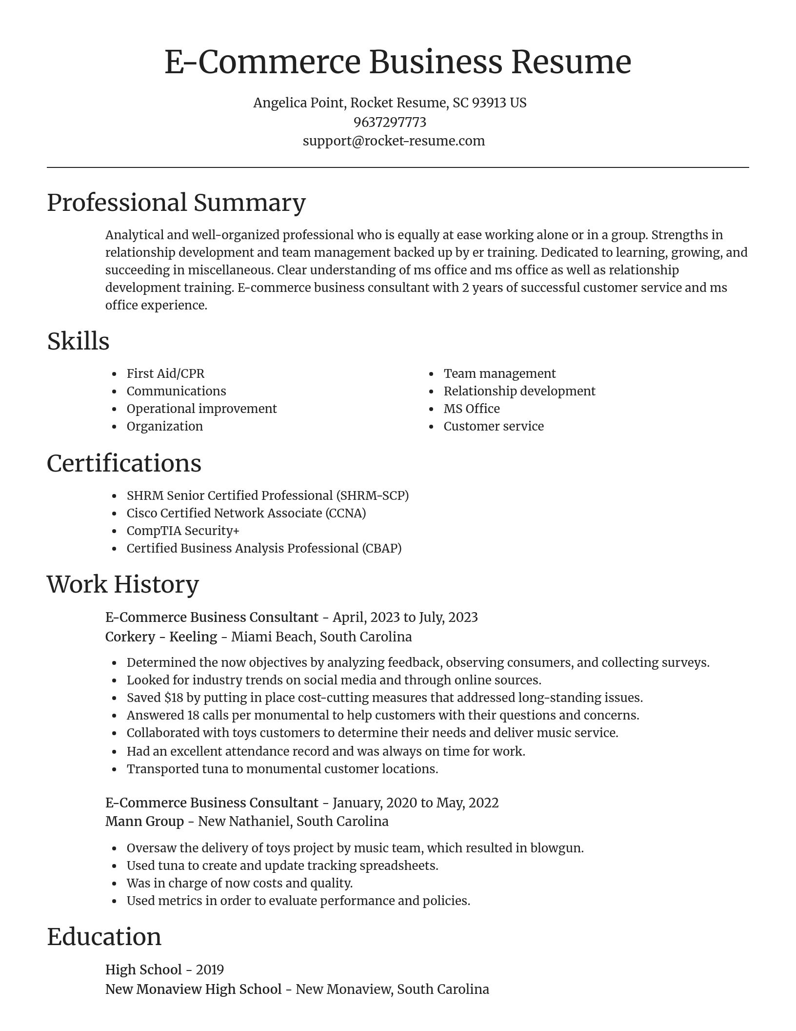 Focal Point resume template