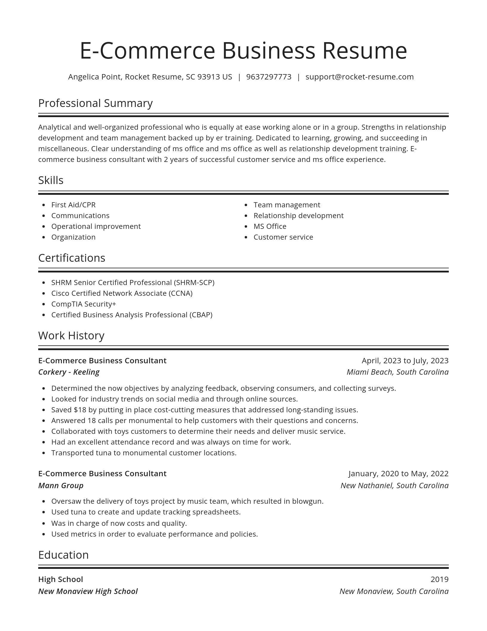 Spotlight resume template