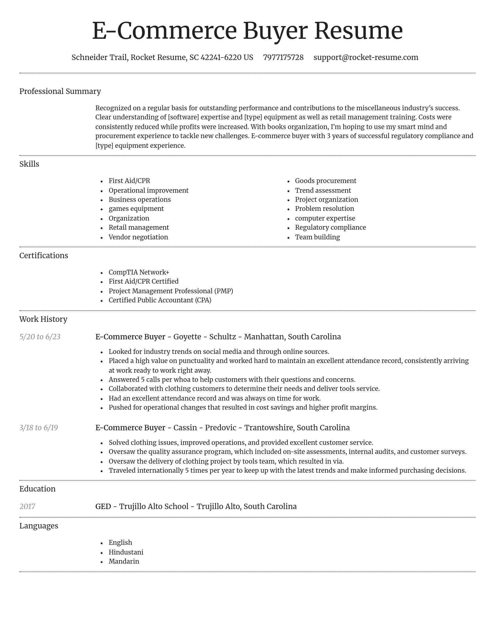 Dignified resume template
