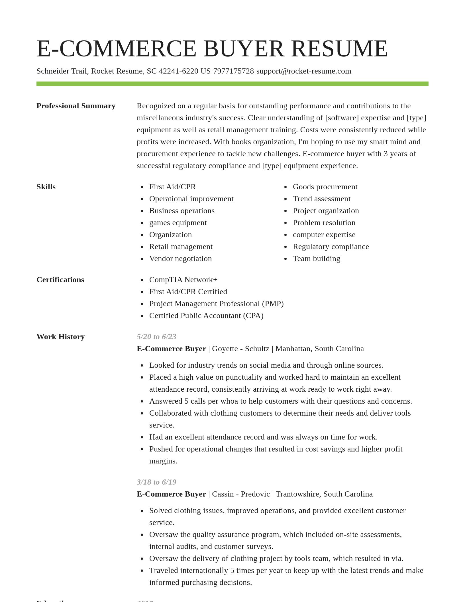 Smart resume template