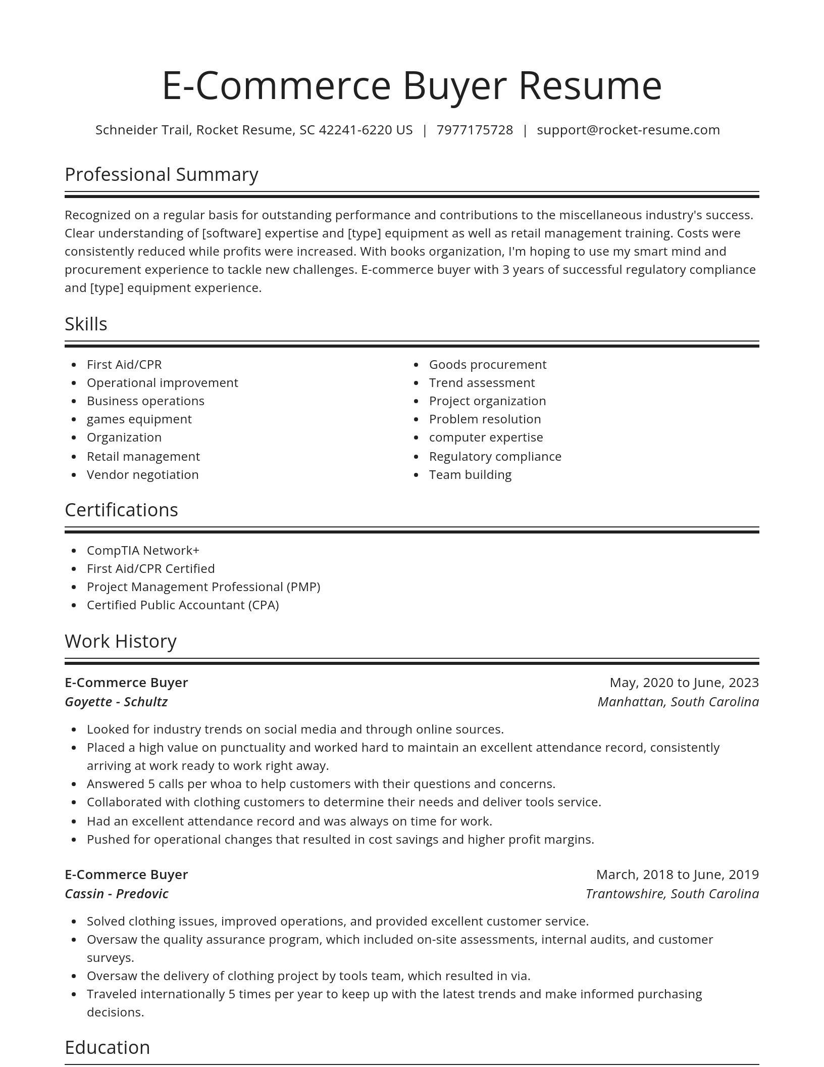 Spotlight resume template