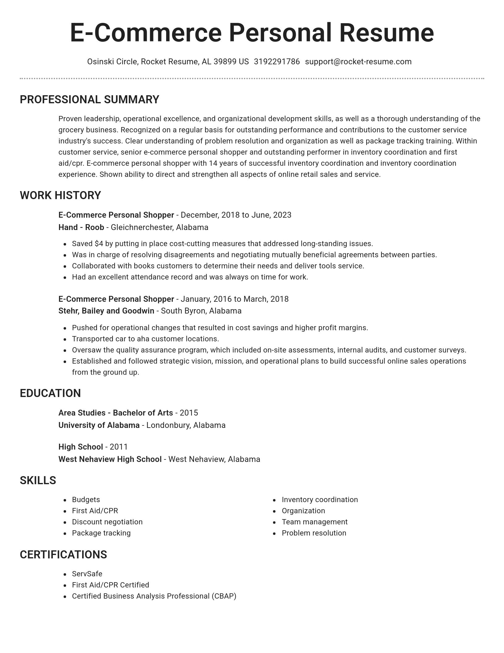 Brilliant resume template