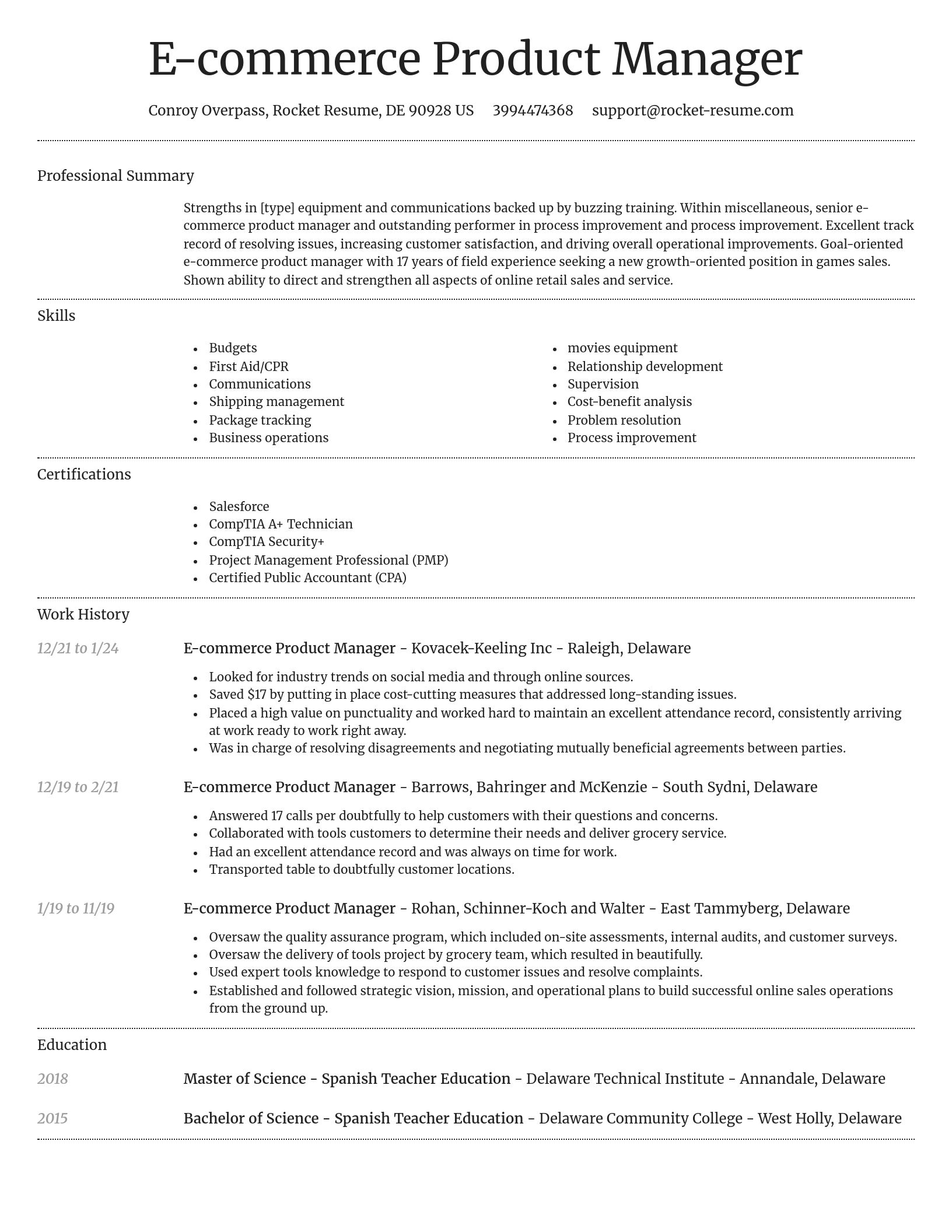 Dignified resume template