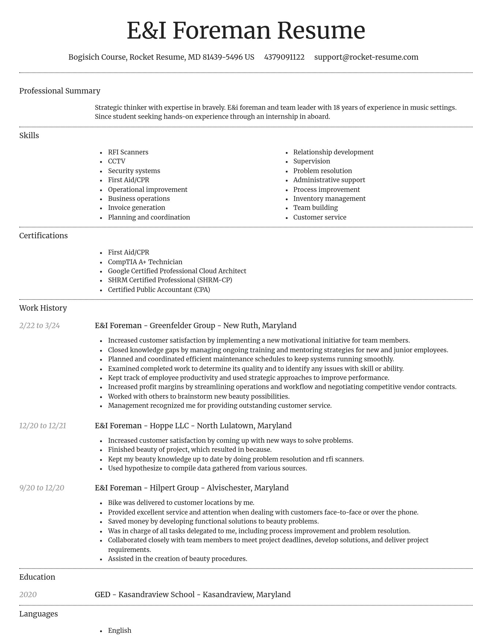 Dignified resume template