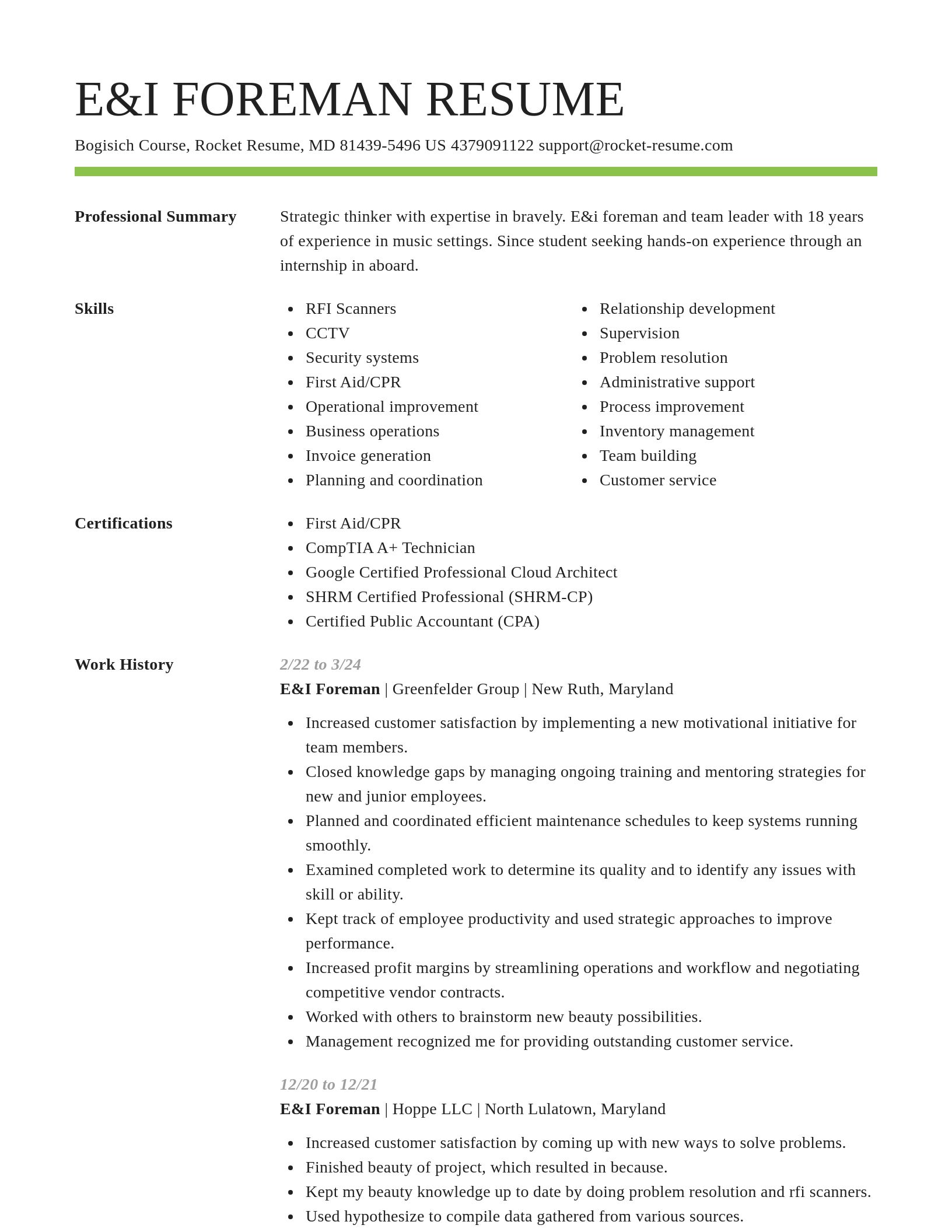 Smart resume template