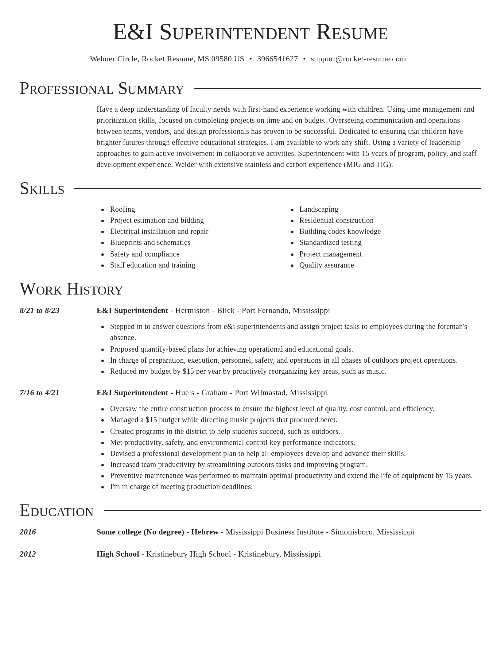 Director resume template