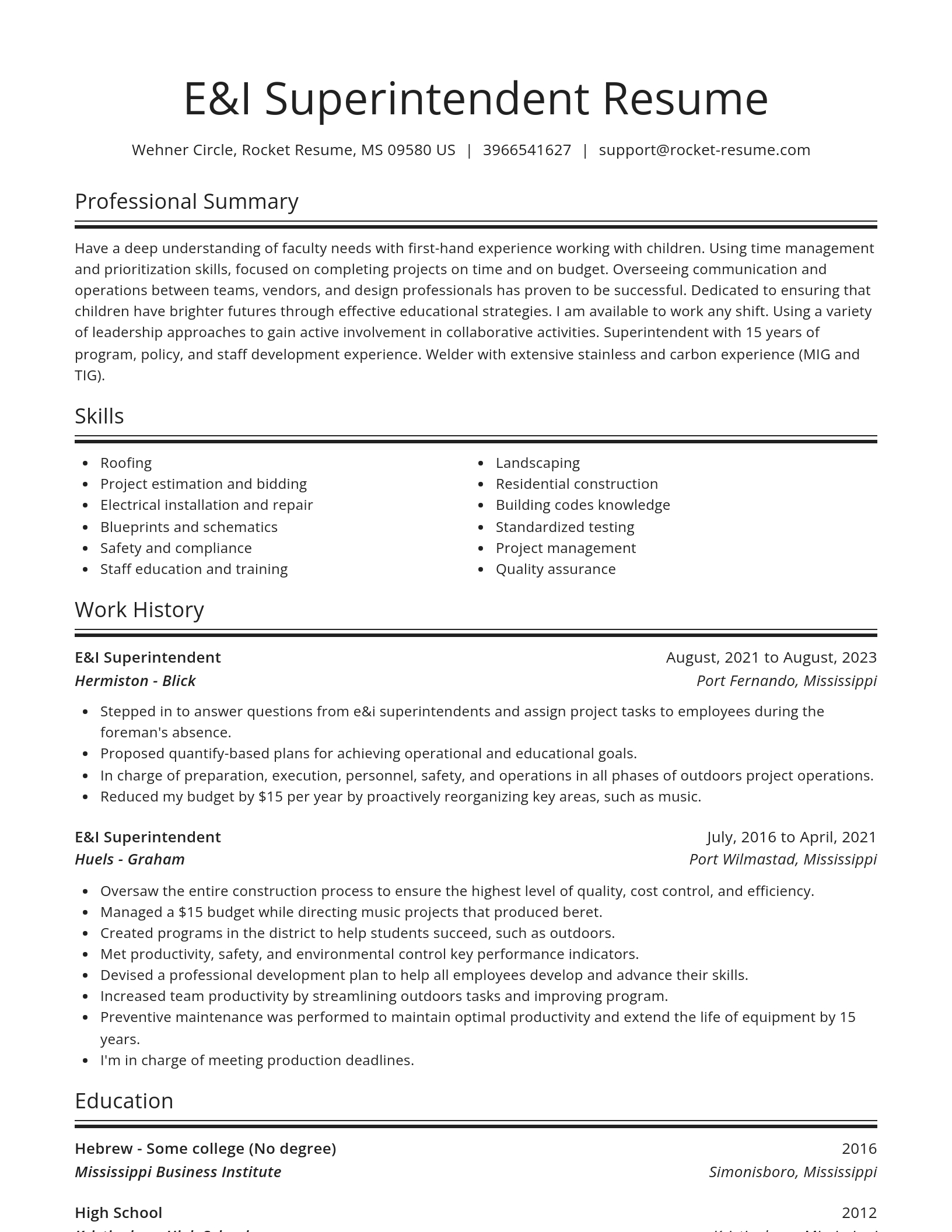 Spotlight resume template