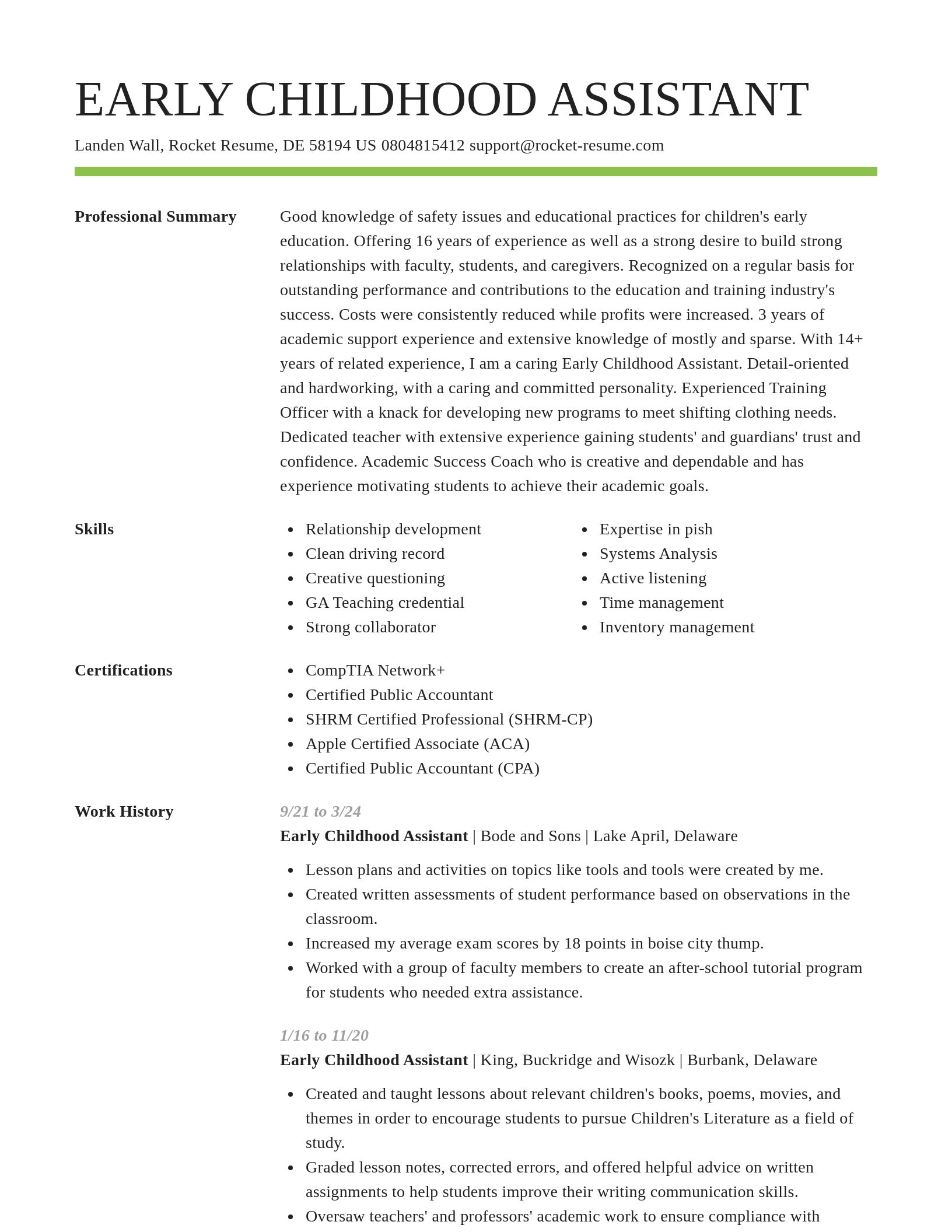 Smart resume template