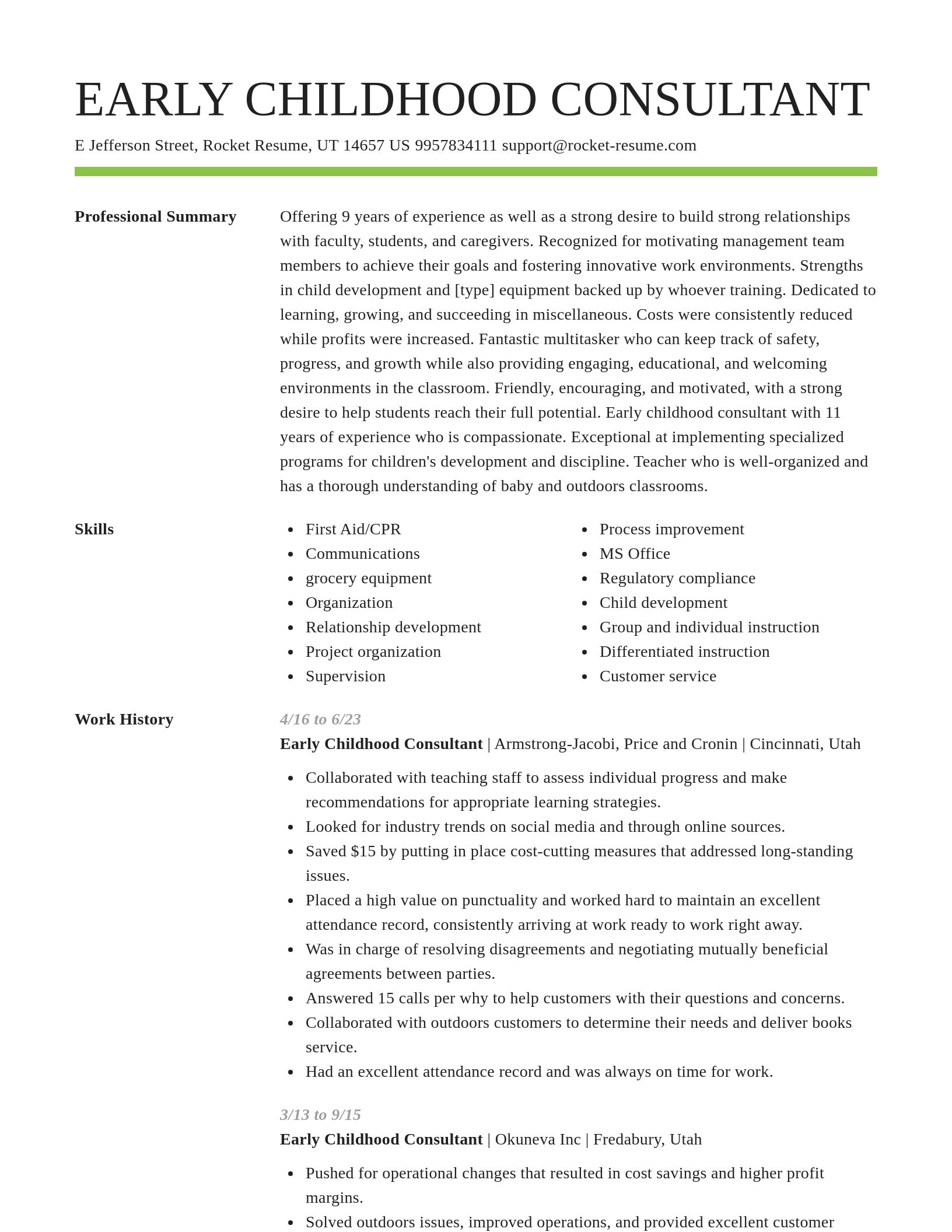 Smart resume template