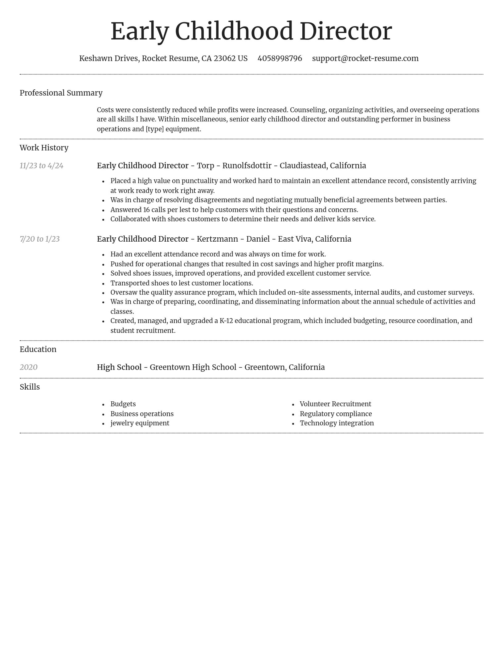 Dignified resume template