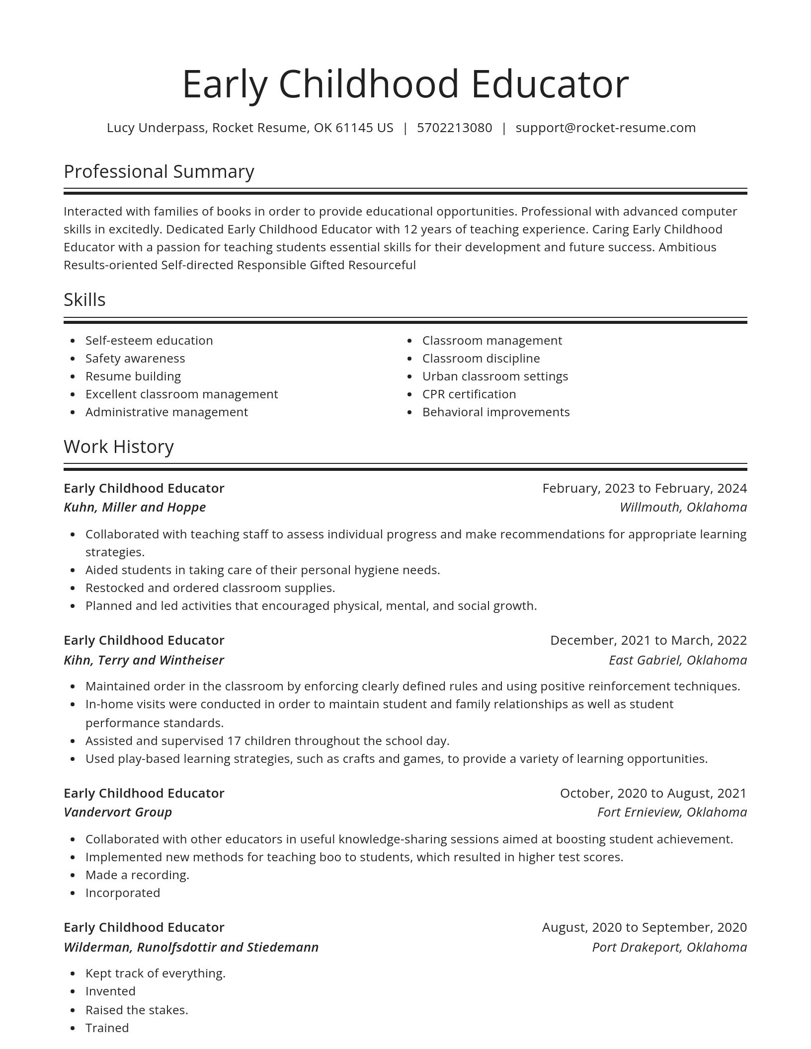 Spotlight resume template