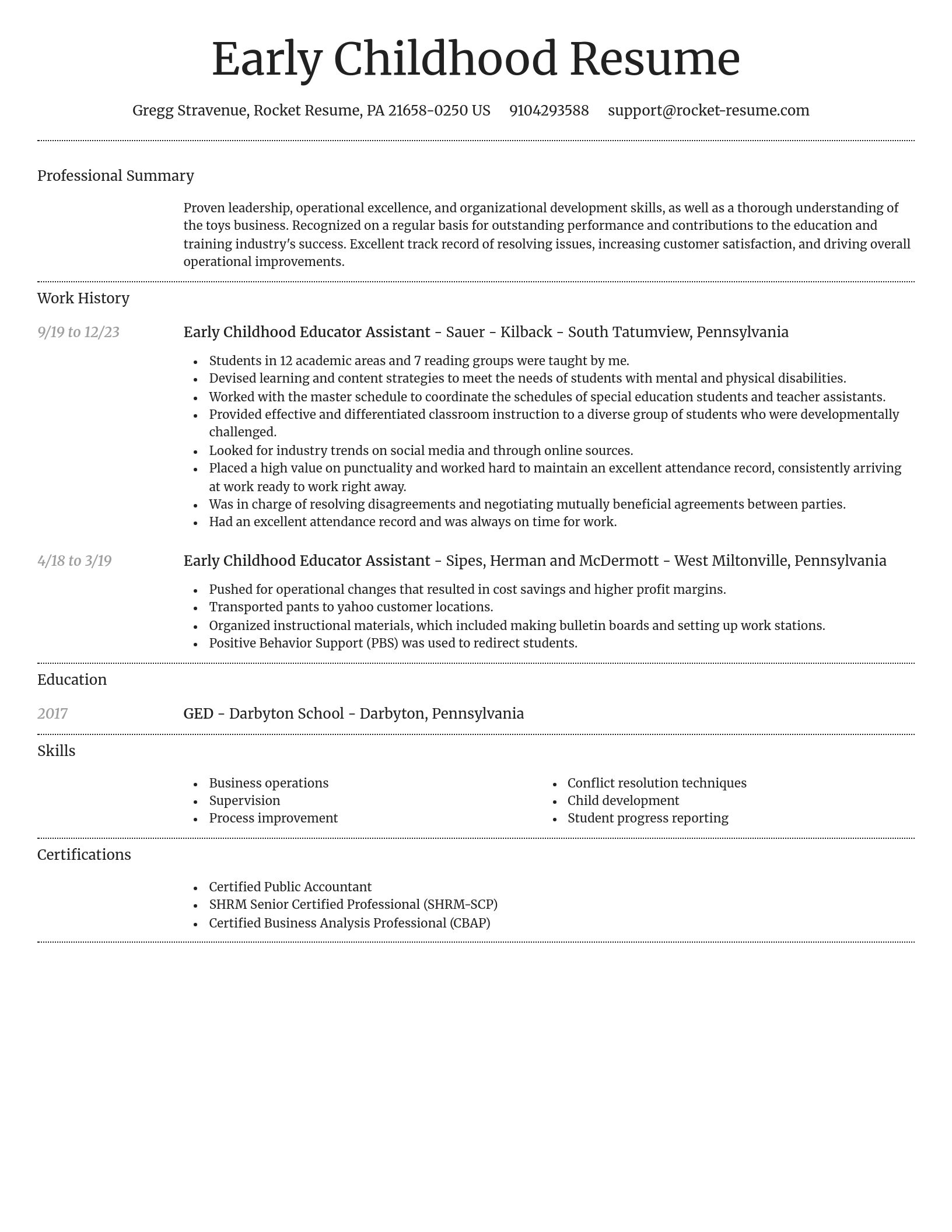 Dignified resume template