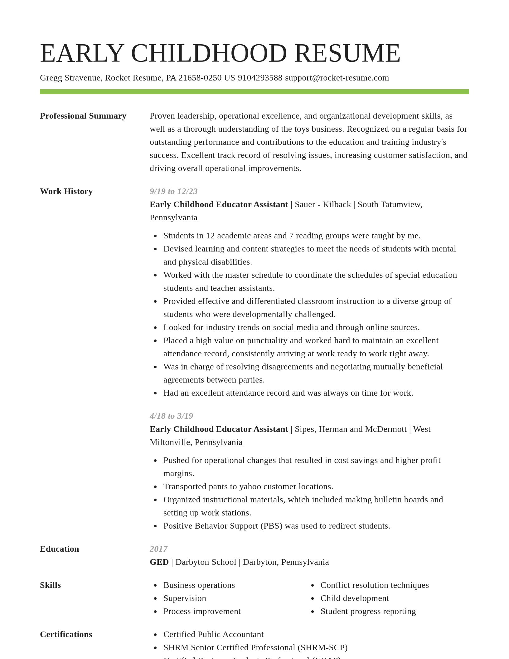 Smart resume template