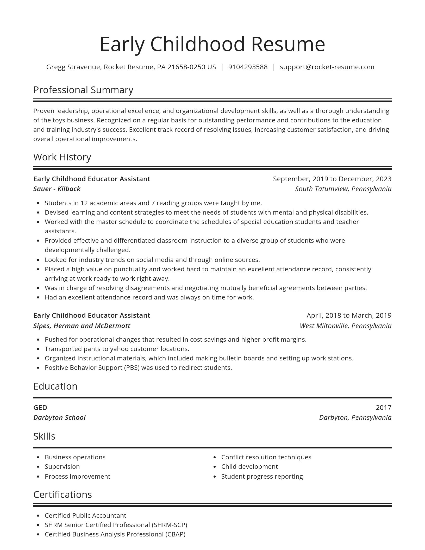 Spotlight resume template