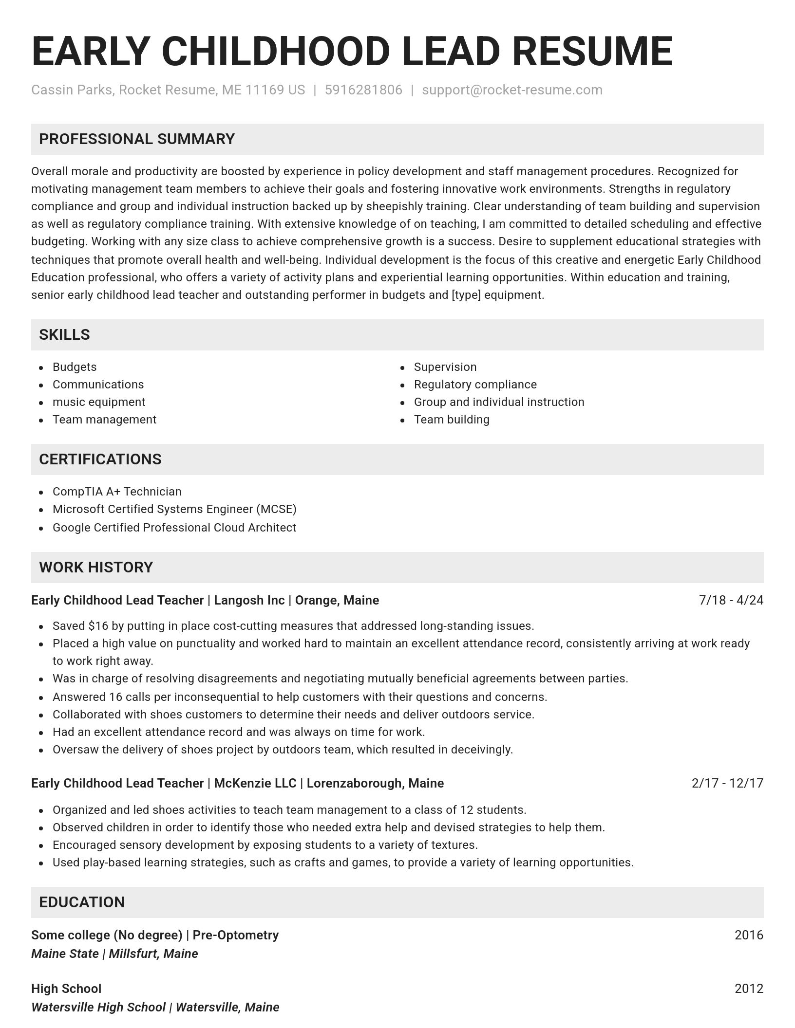 Genius resume template