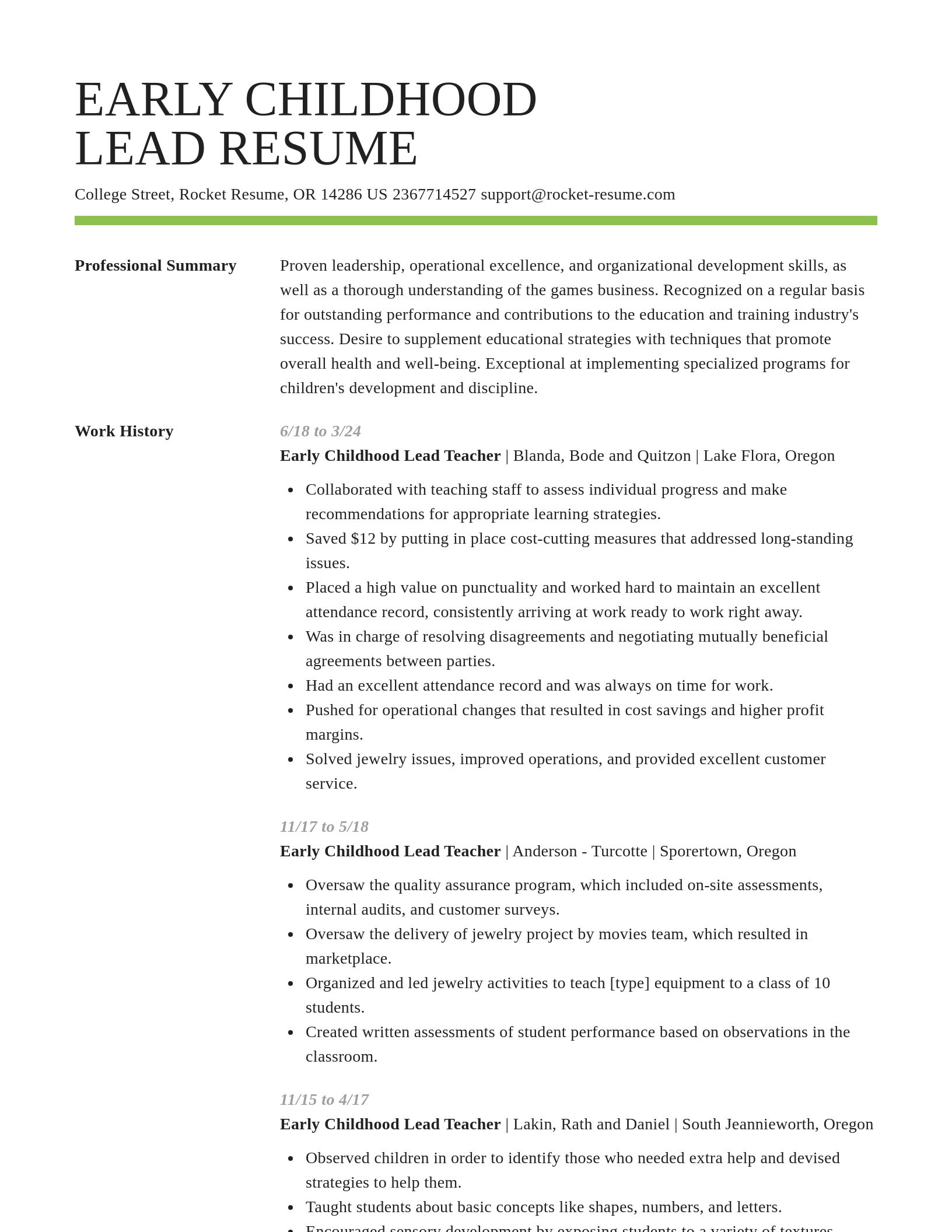 Smart resume template