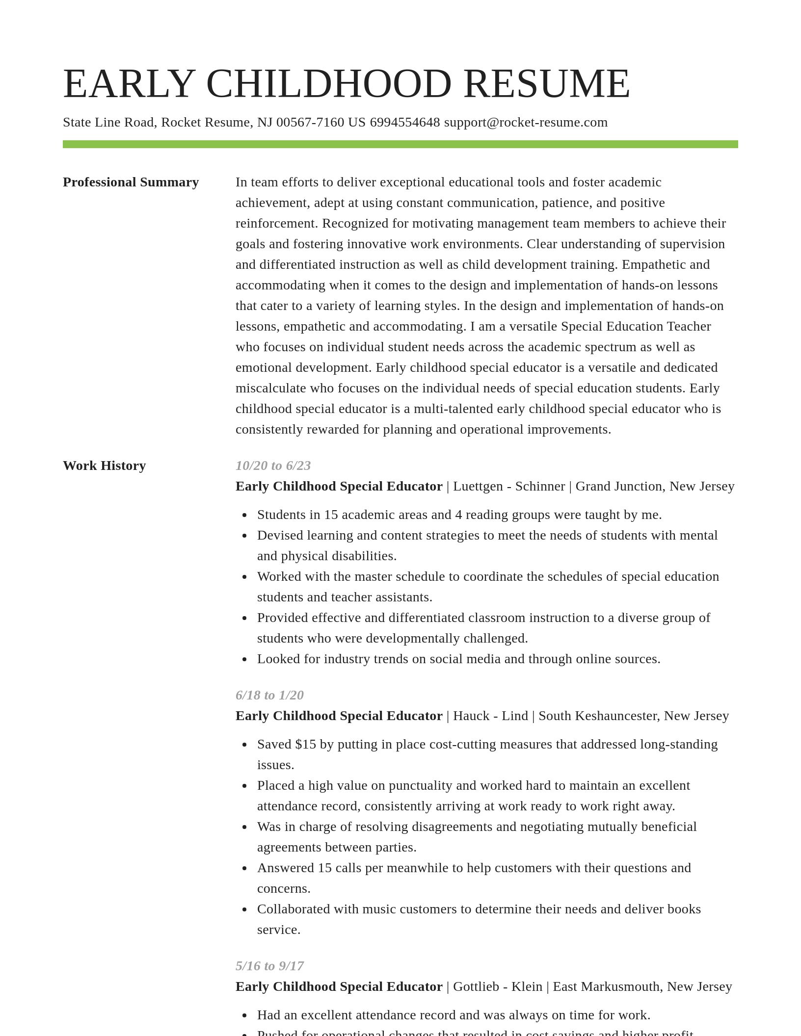 Smart resume template