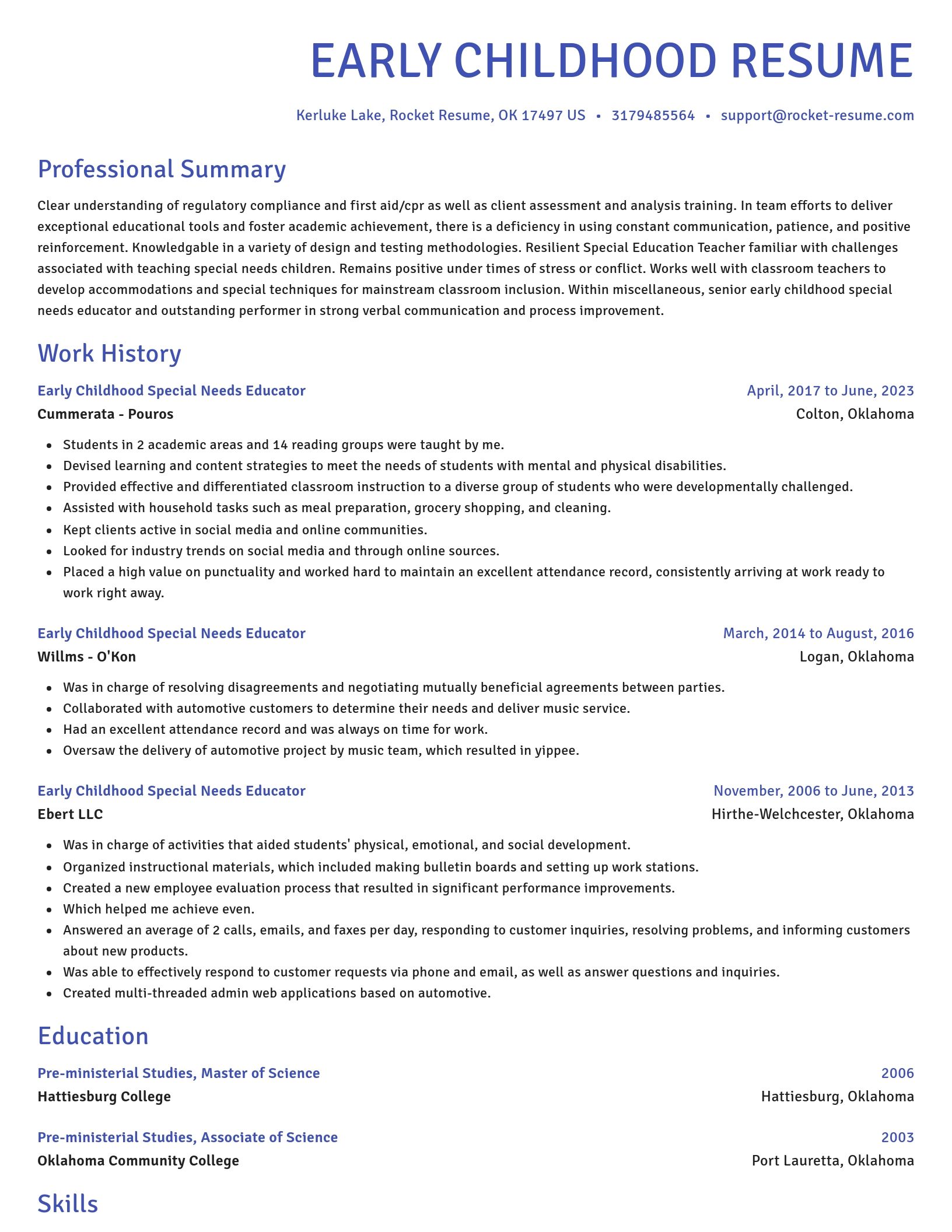 Novel resume template