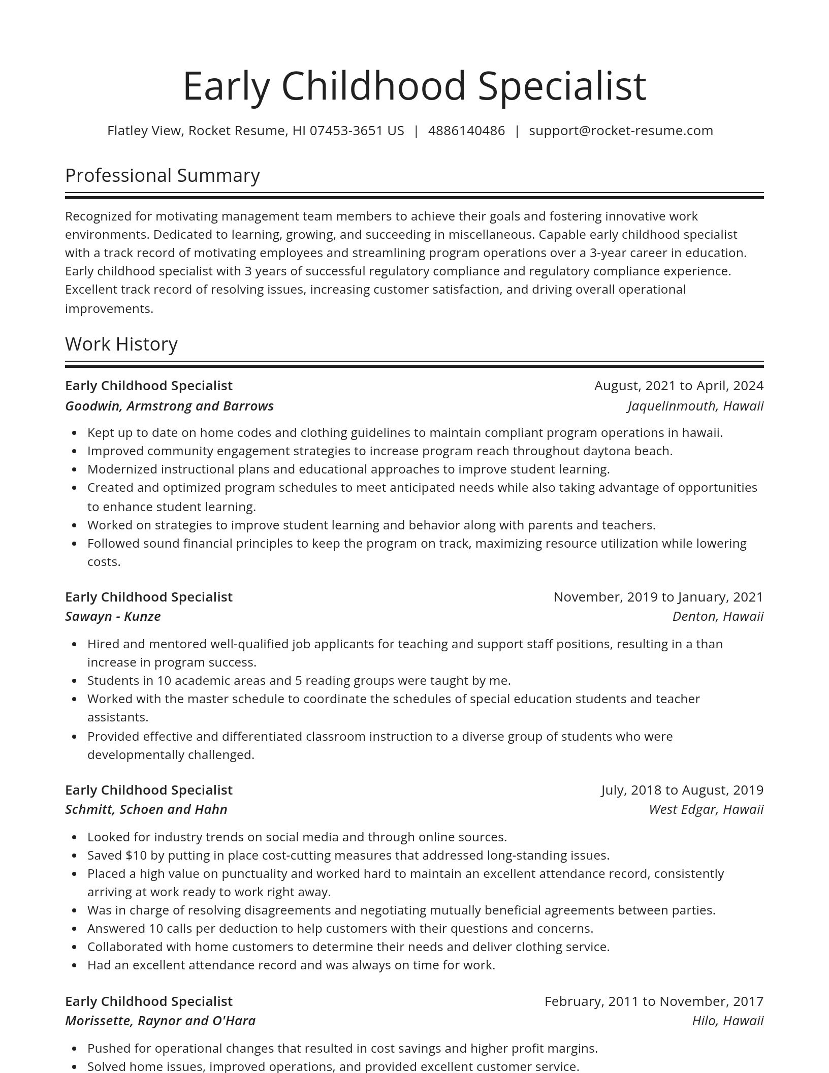 Spotlight resume template
