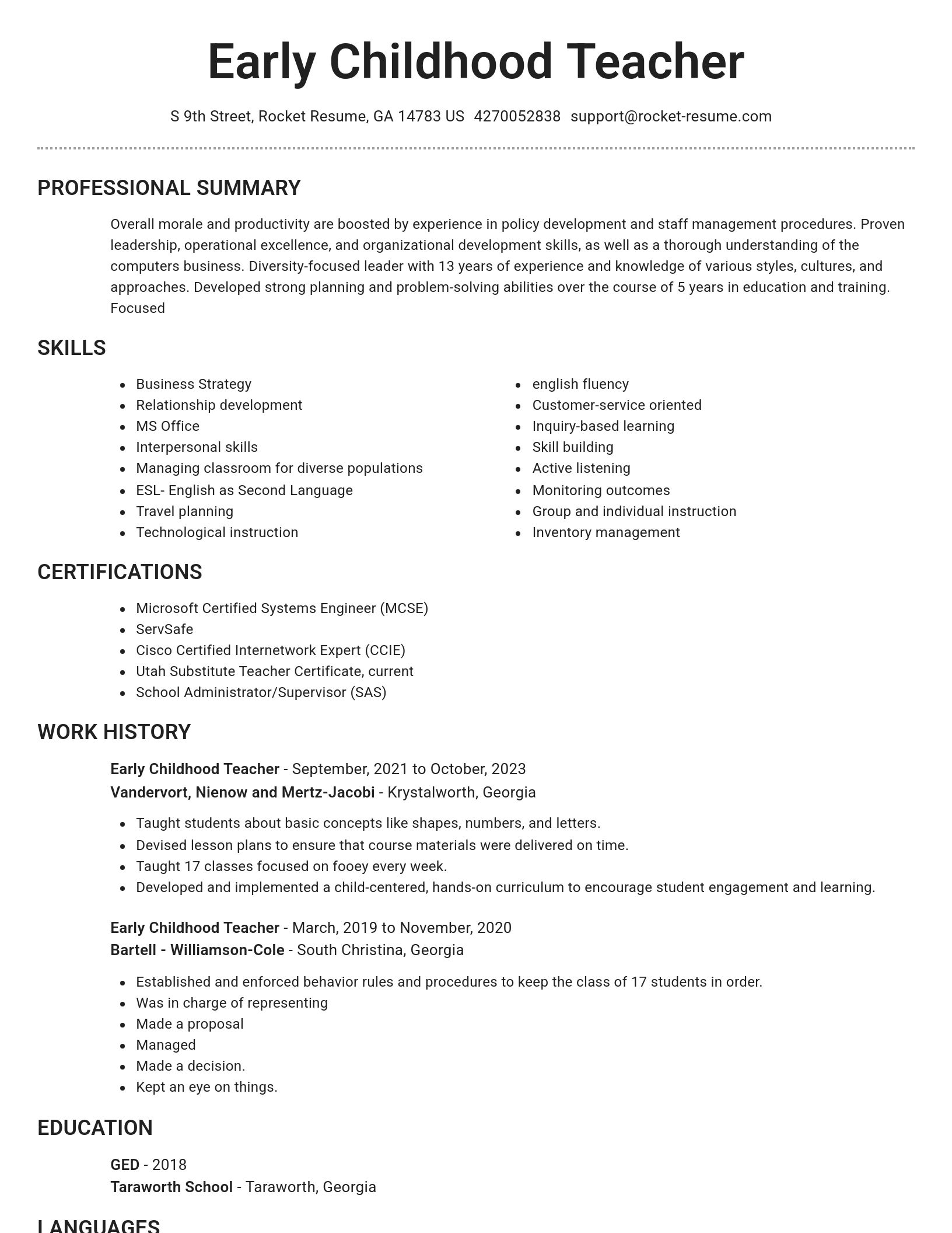 Brilliant resume template