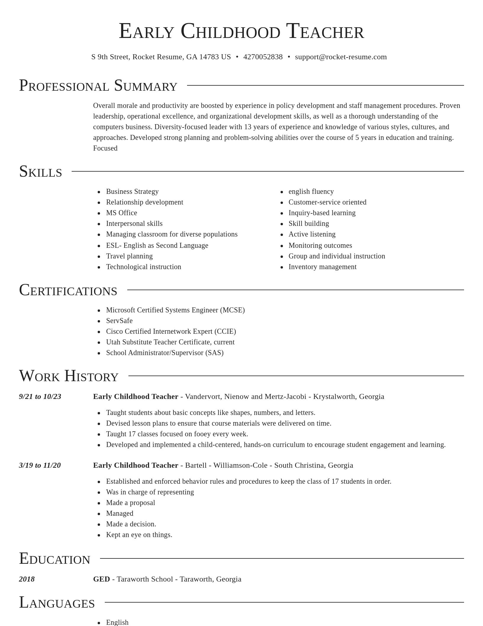 Director resume template