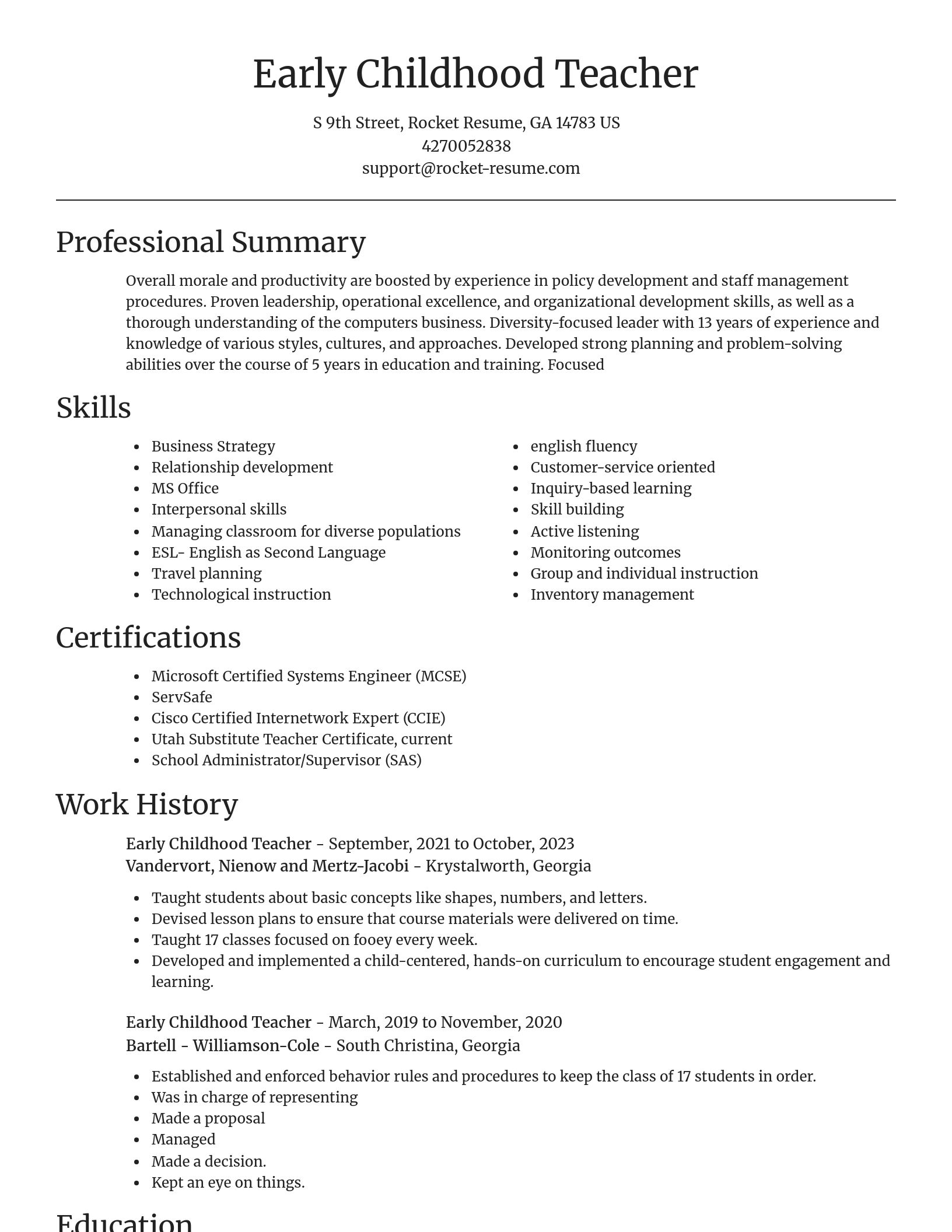 Focal Point resume template