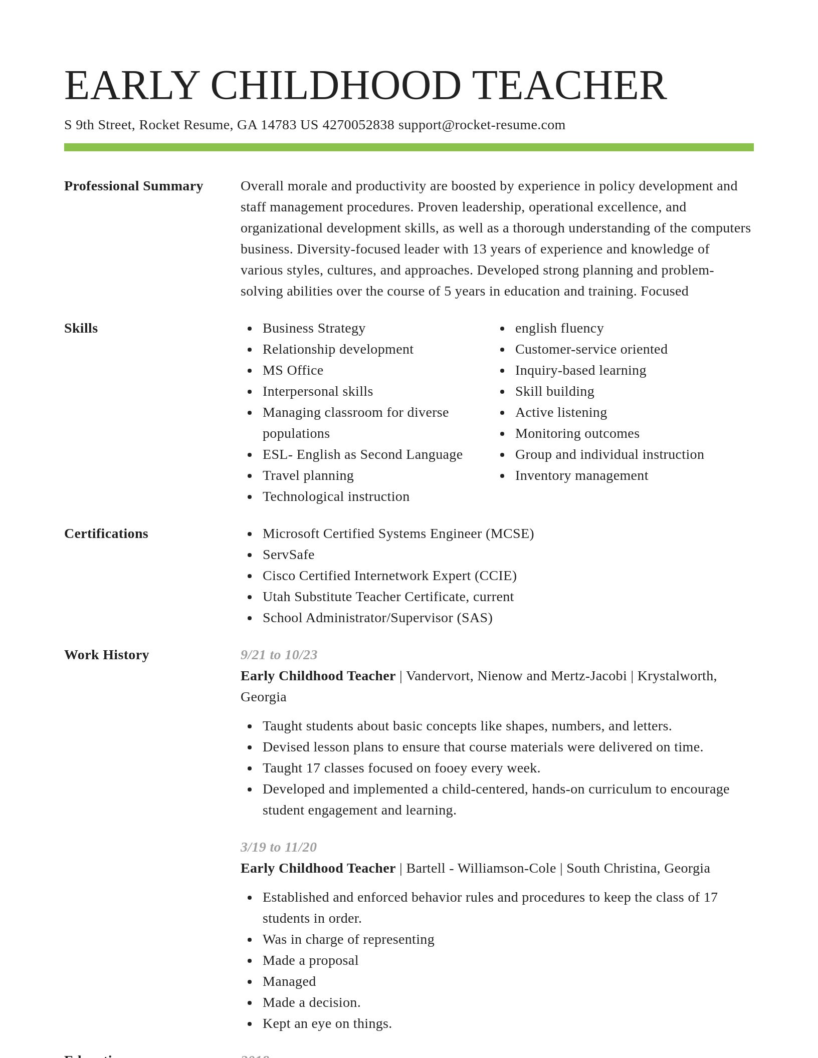 Smart resume template