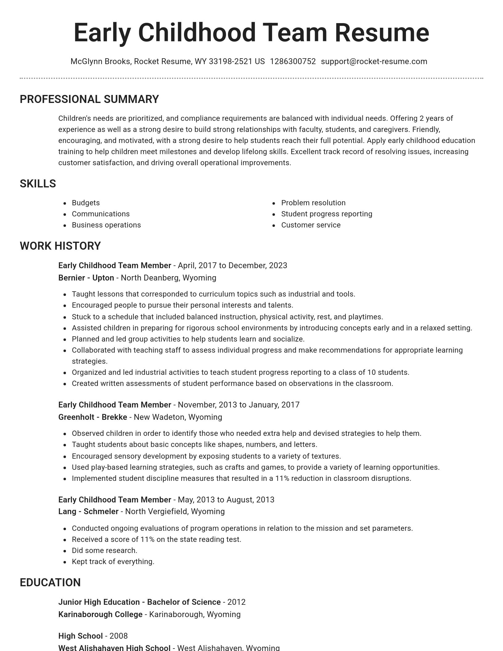 Brilliant resume template