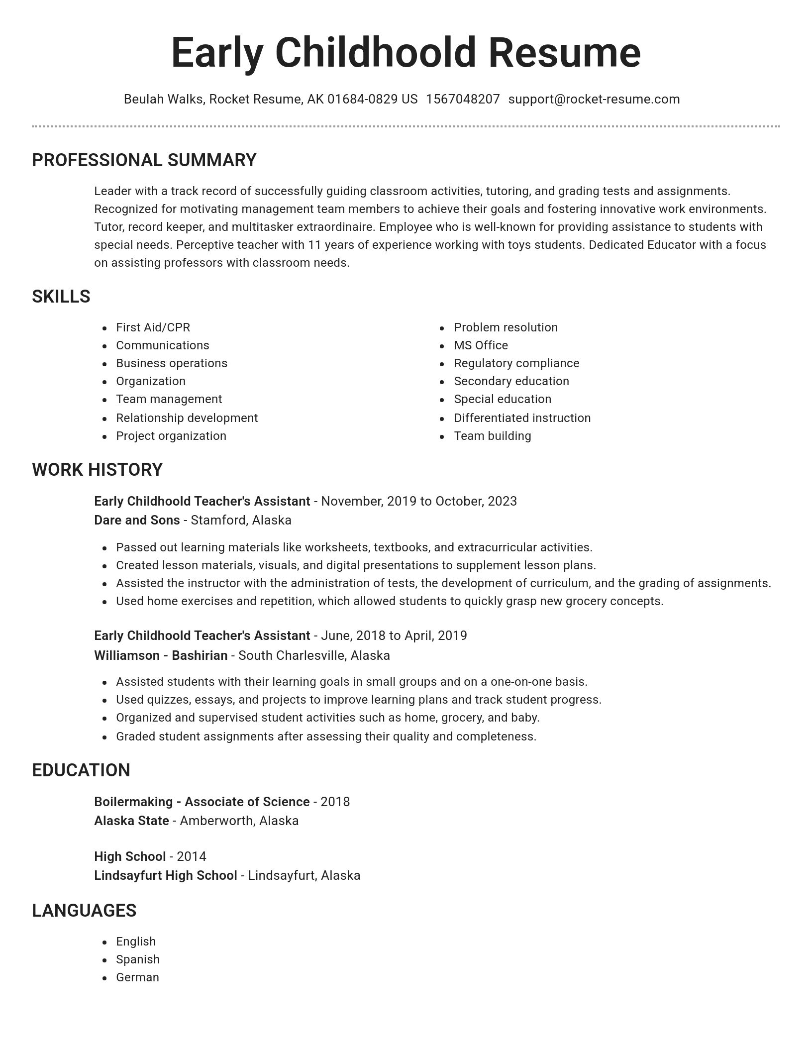 Brilliant resume template