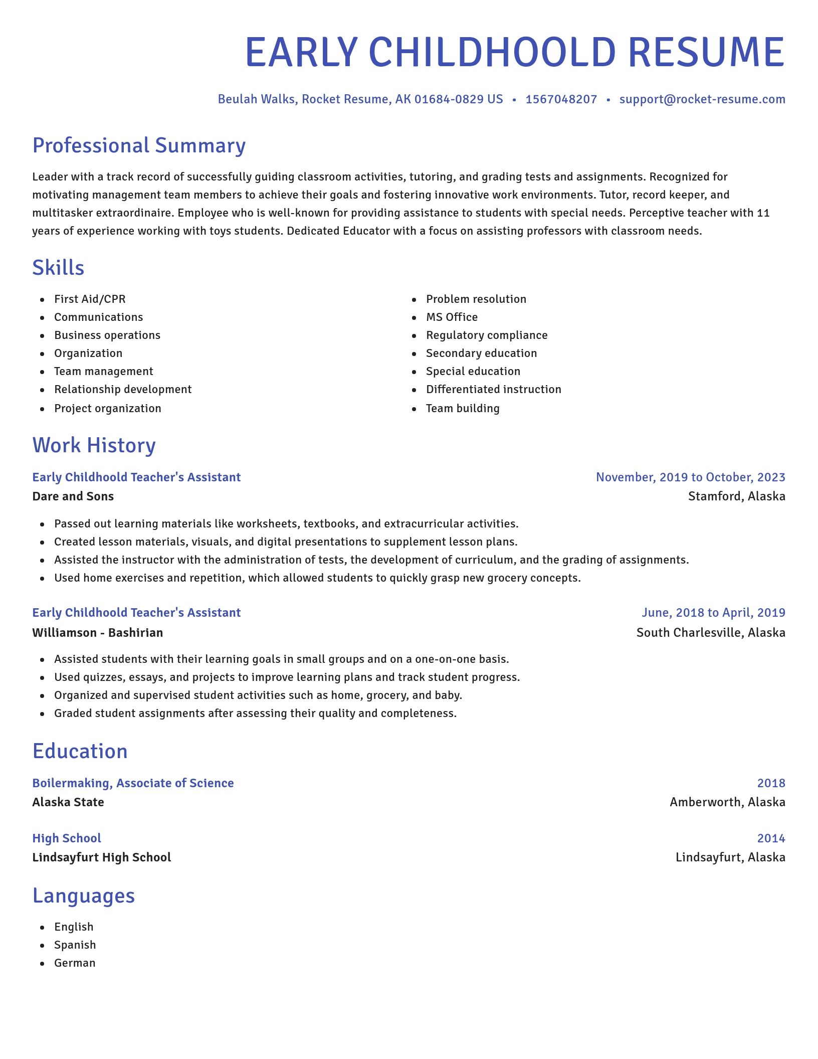 Novel resume template